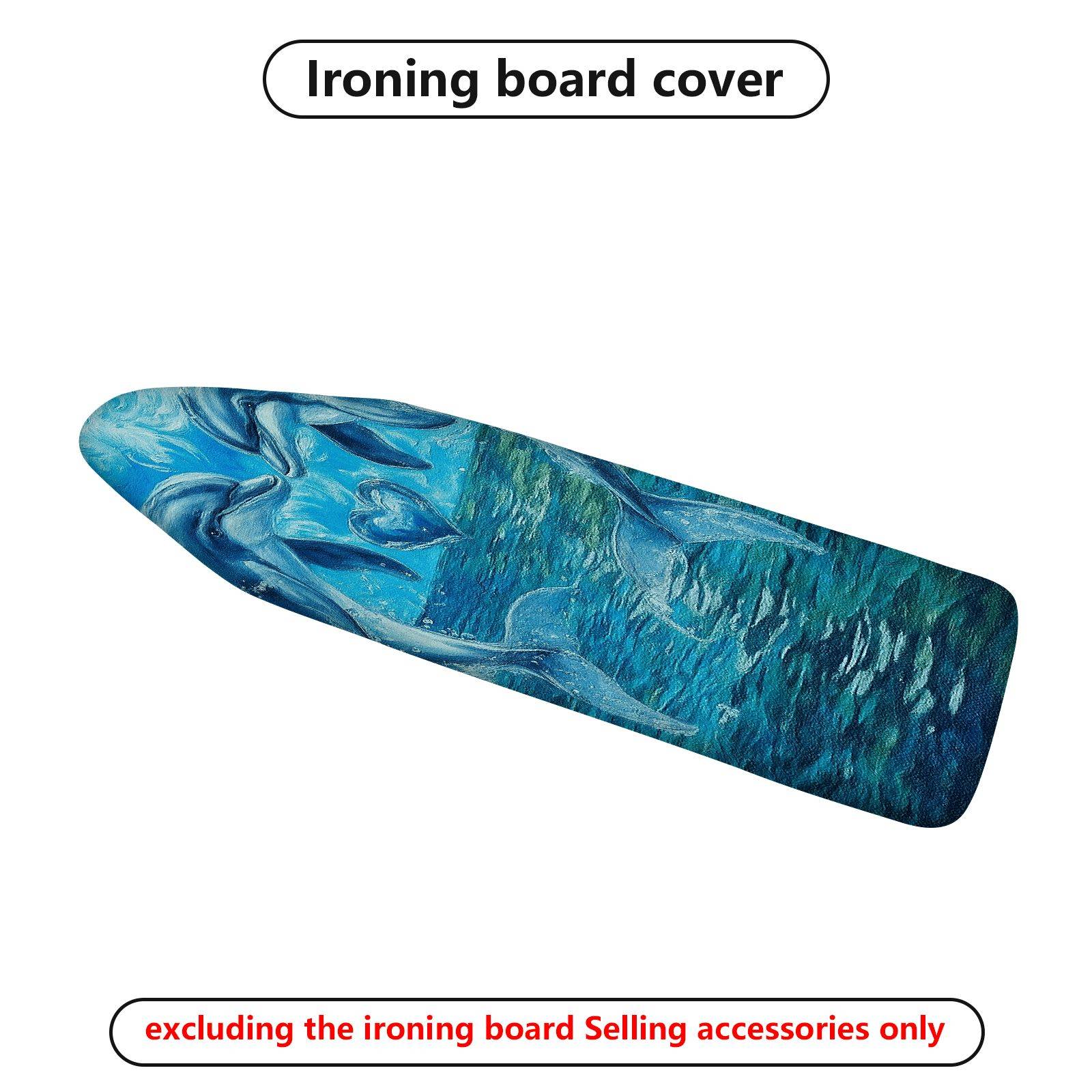 1-Piece Dolphin Ocean Blue  Ironing Board Cover, Universal Size, Without Board