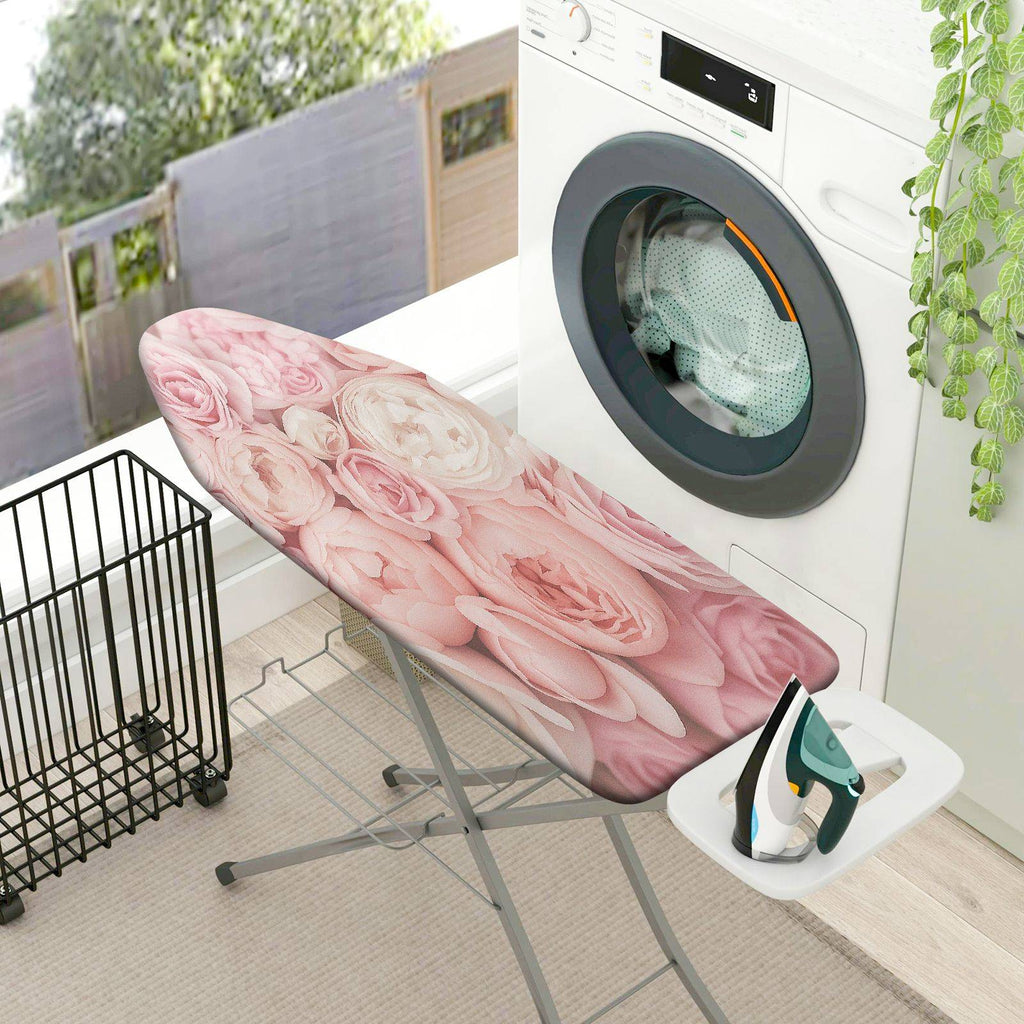 1-Piece Floral Pink White  Ironing Board Cover, Universal Size, Without Board