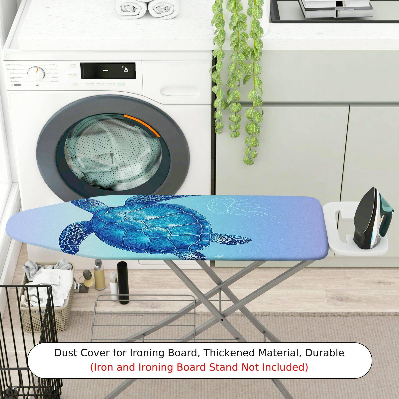 1-Piece Blue Sea Turtle Ocean Nature  Ironing Board Cover, Universal Size, Without Board