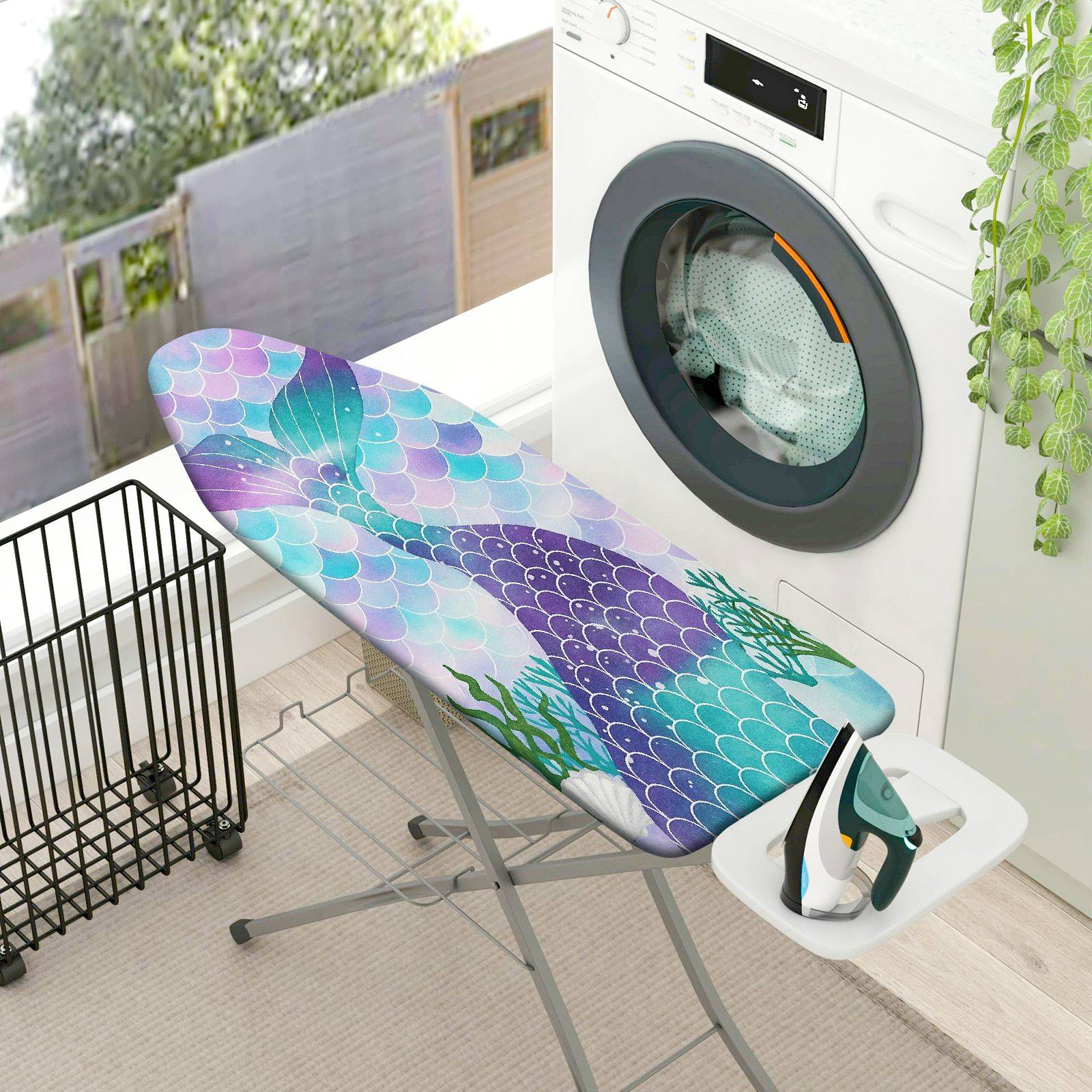 1-Piece Fish Scale Ocean  Ironing Board Cover, Universal Size, Without Board