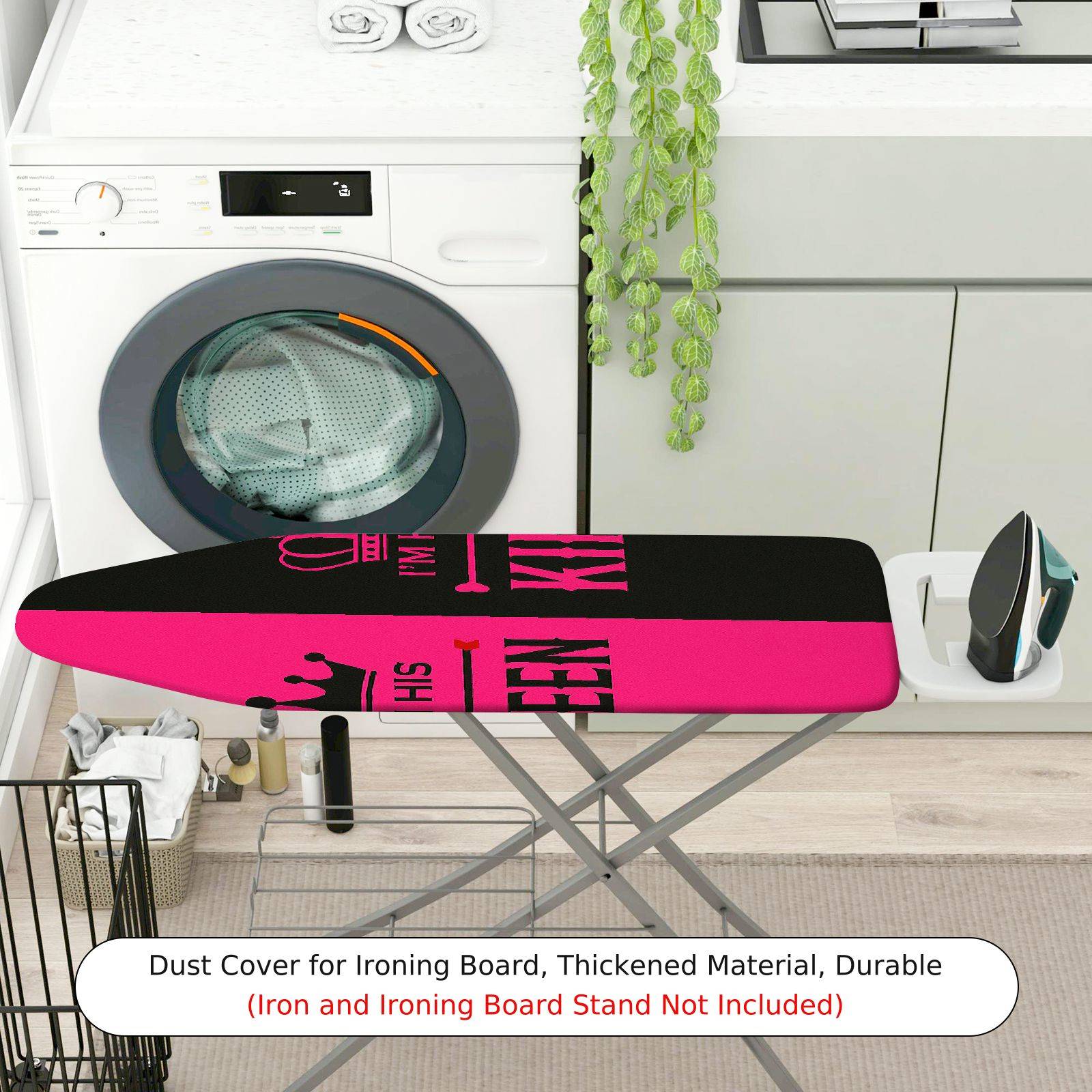 1-Piece Queen Crown Pink  Ironing Board Cover, Universal Size, Without Board