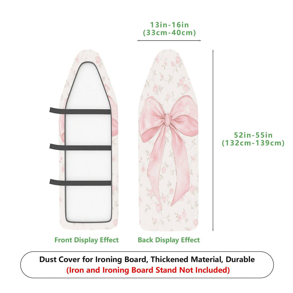 1-Piece Pink Bow Floral Pattern  Ironing Board Cover, Universal Size, Without Board