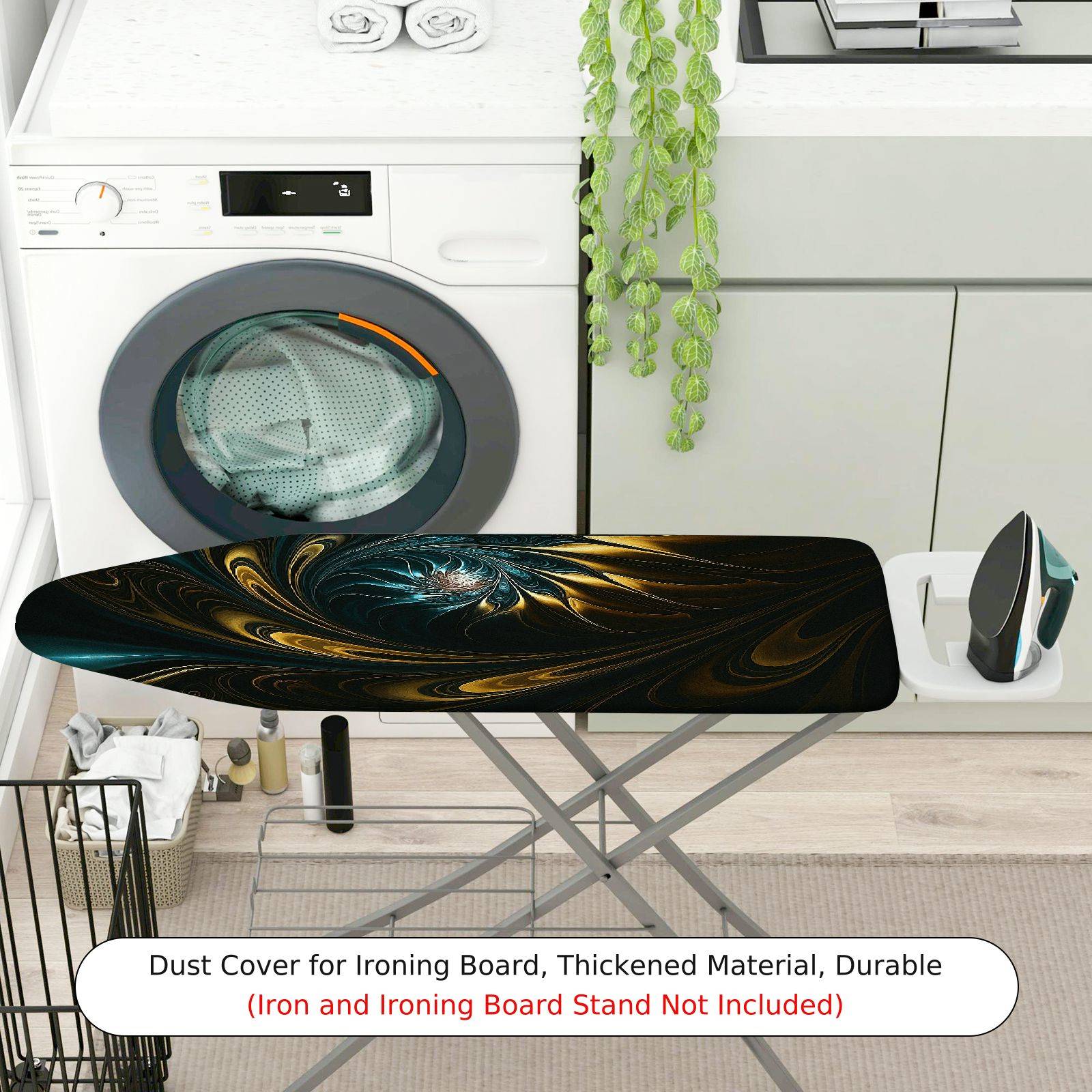 1-Piece Abstract Swirl Art Elegant  Ironing Board Cover, Universal Size, Without Board