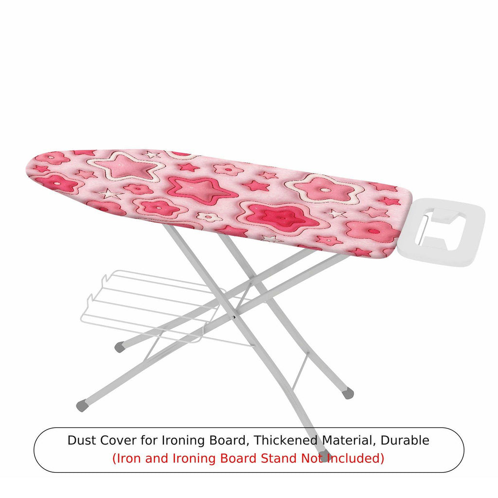 1-Piece Pink Floral Star  Ironing Board Cover, Universal Size, Without Board