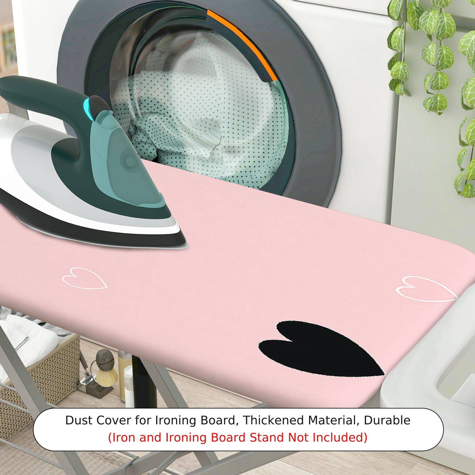 1-Piece Heart Pink Romantic  Ironing Board Cover, Universal Size, Without Board