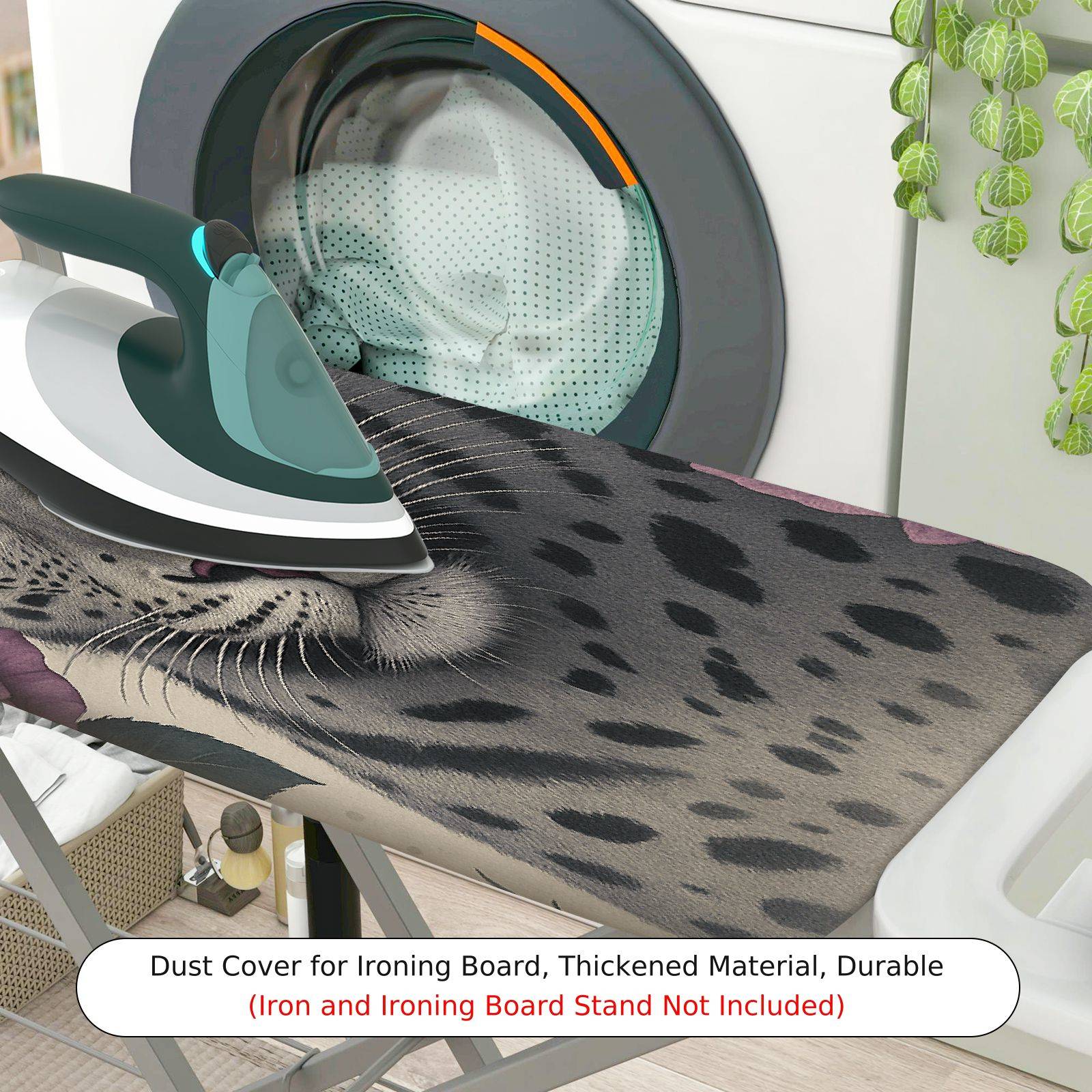 1-Piece Leopard Floral Animal  Ironing Board Cover, Universal Size, Without Board