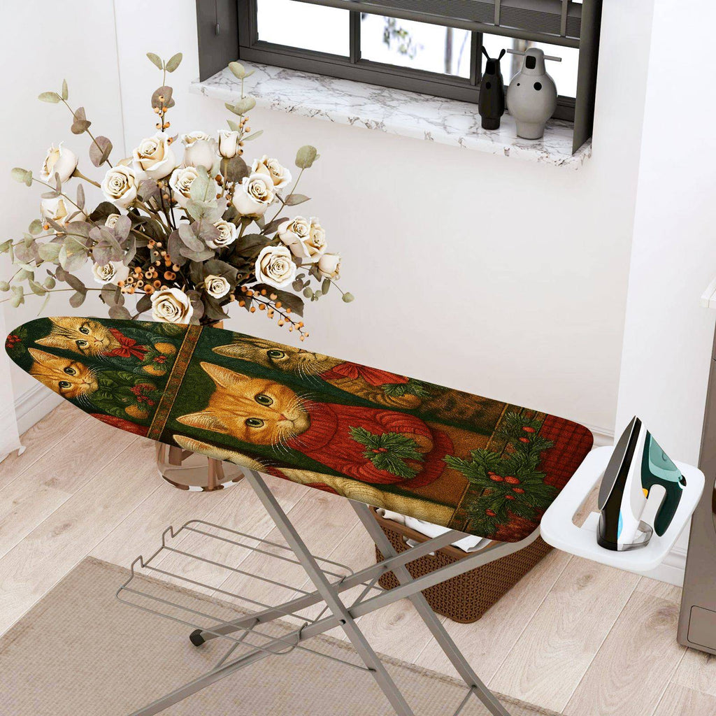 1-Piece Christmas Cat Vintage  Ironing Board Cover, Universal Size, Without Board