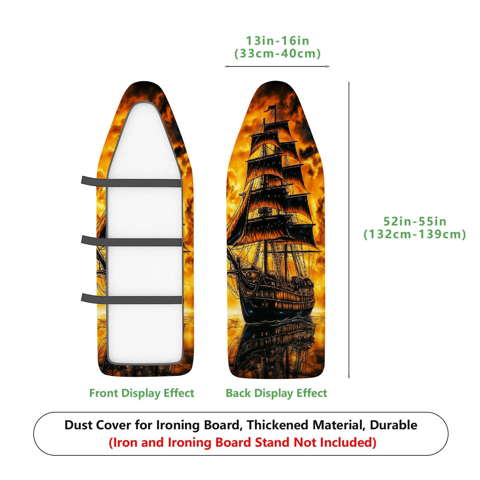 1-Piece Ship Ocean Adventure  Ironing Board Cover, Universal Size, Without Board