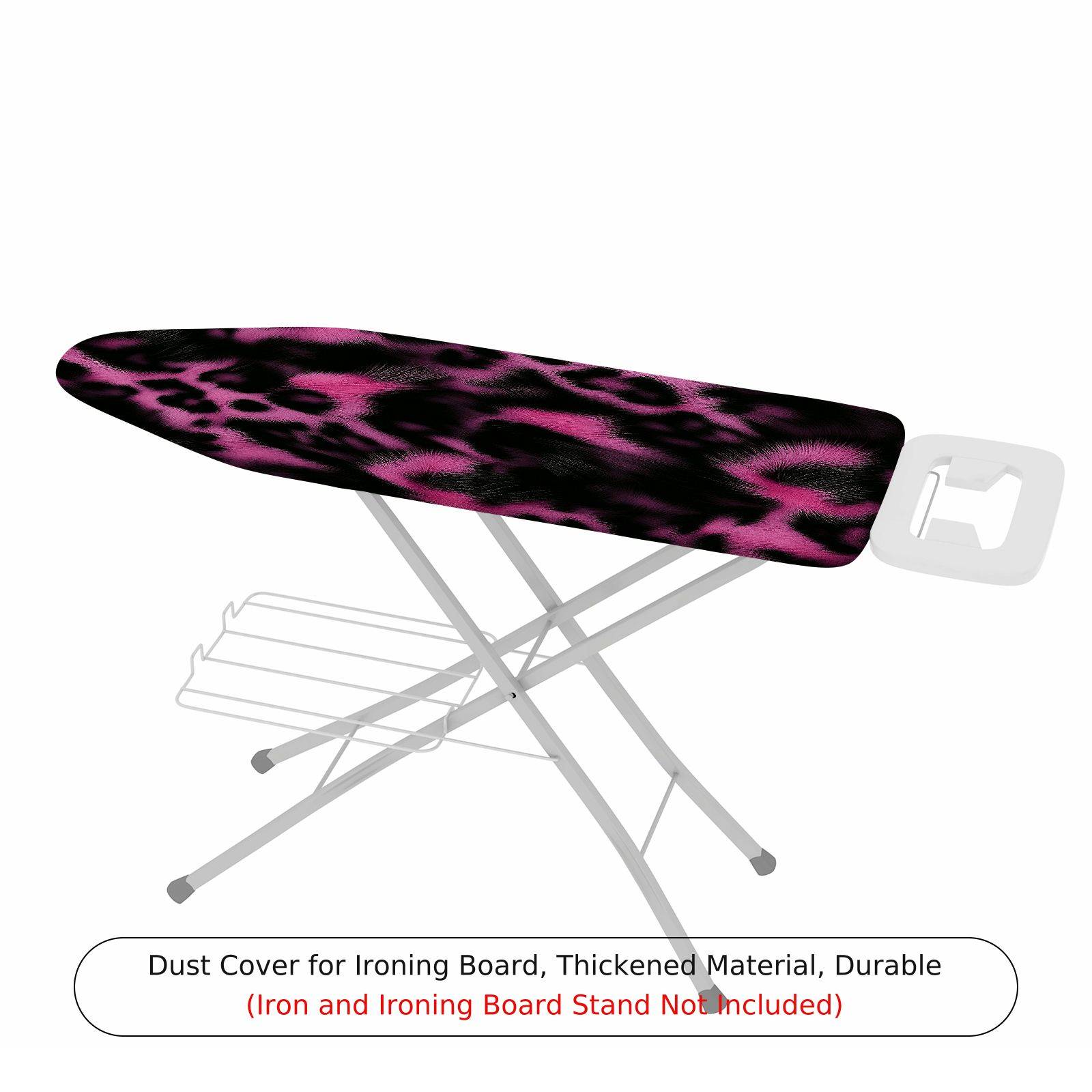 1-Piece Leopard Print Pink Black  Ironing Board Cover, Universal Size, Without Board