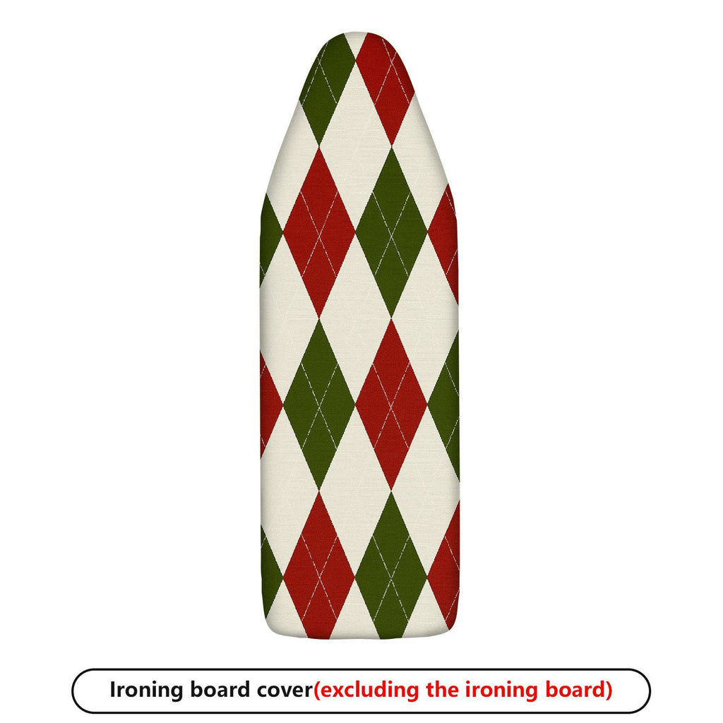 1-Piece Red Green Diamond Pattern Festive Christmas Theme  Ironing Board Cover, Universal Size, Without Board