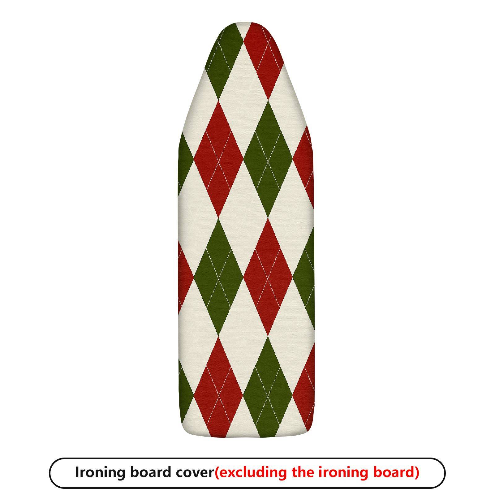 1-Piece Red Green Diamond Pattern Festive Christmas Theme  Ironing Board Cover, Universal Size, Without Board