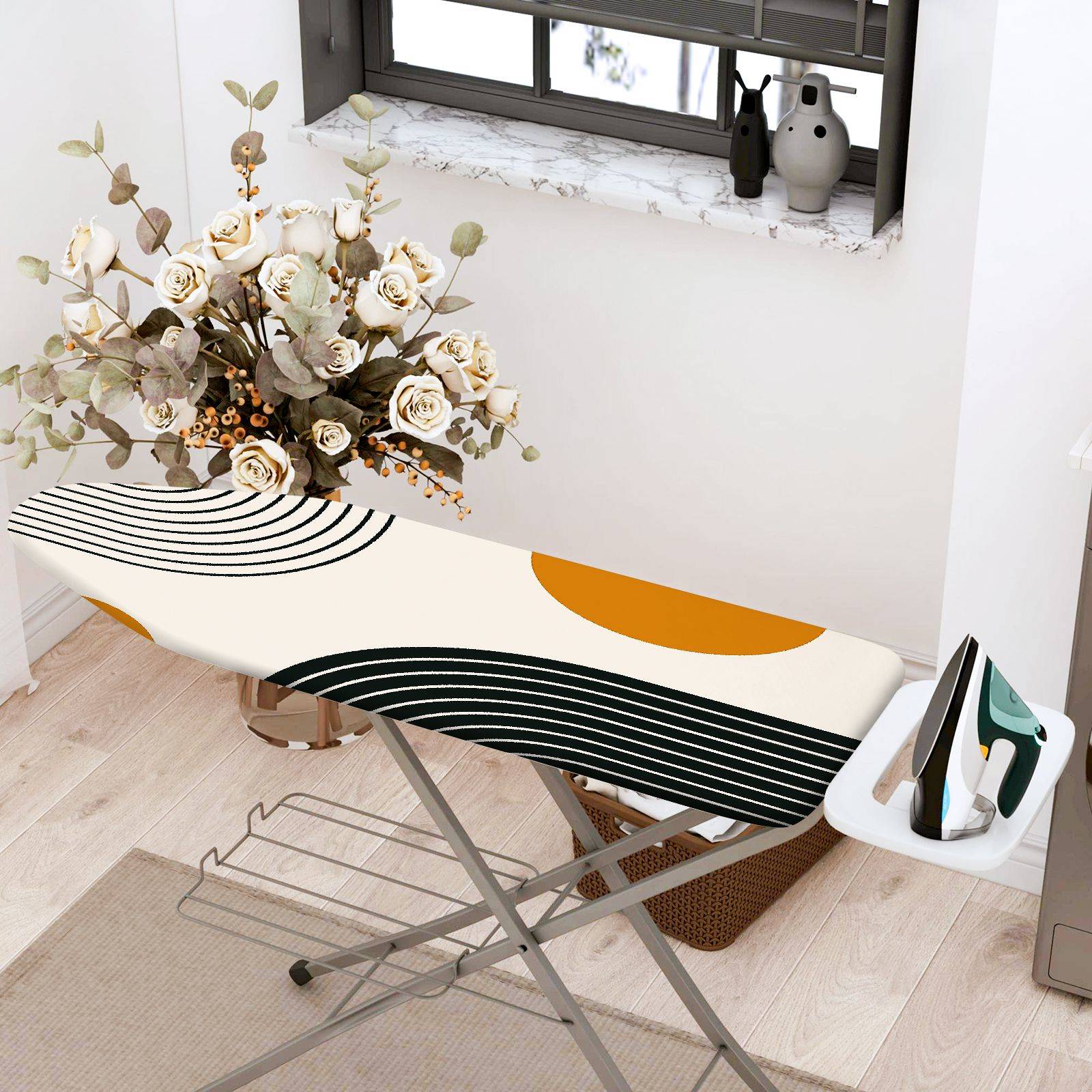1-Piece Modern Abstract Geometric  Ironing Board Cover, Universal Size, Without Board