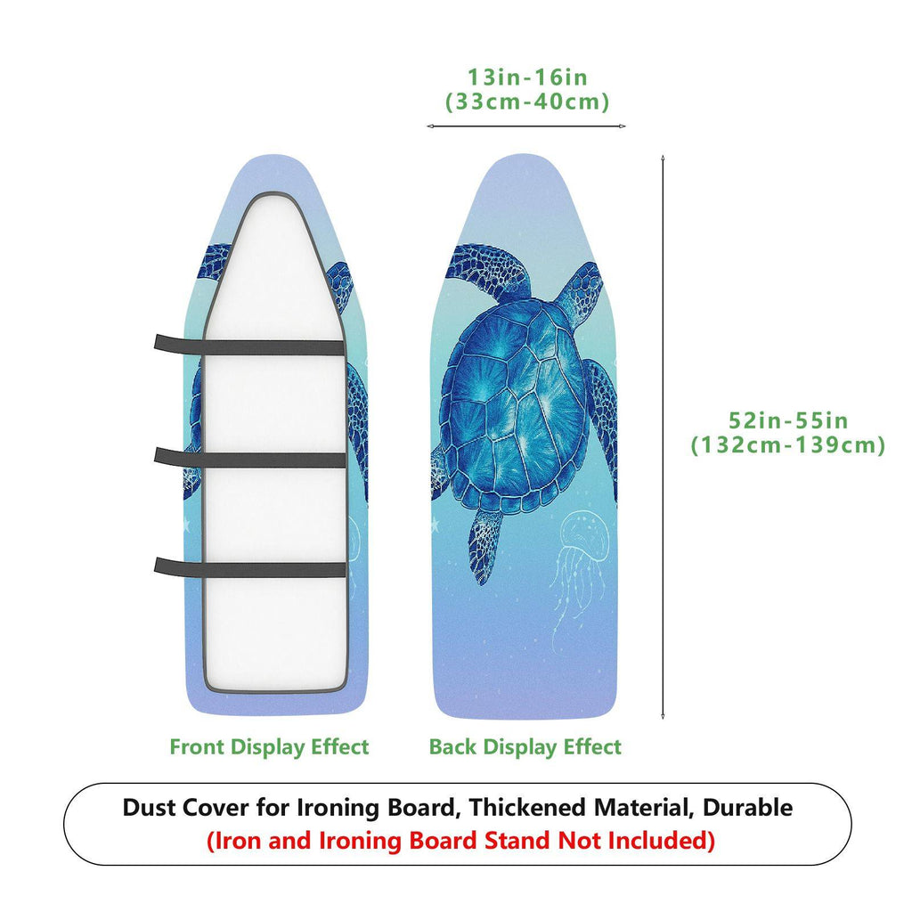 1-Piece Blue Sea Turtle Ocean Nature  Ironing Board Cover, Universal Size, Without Board