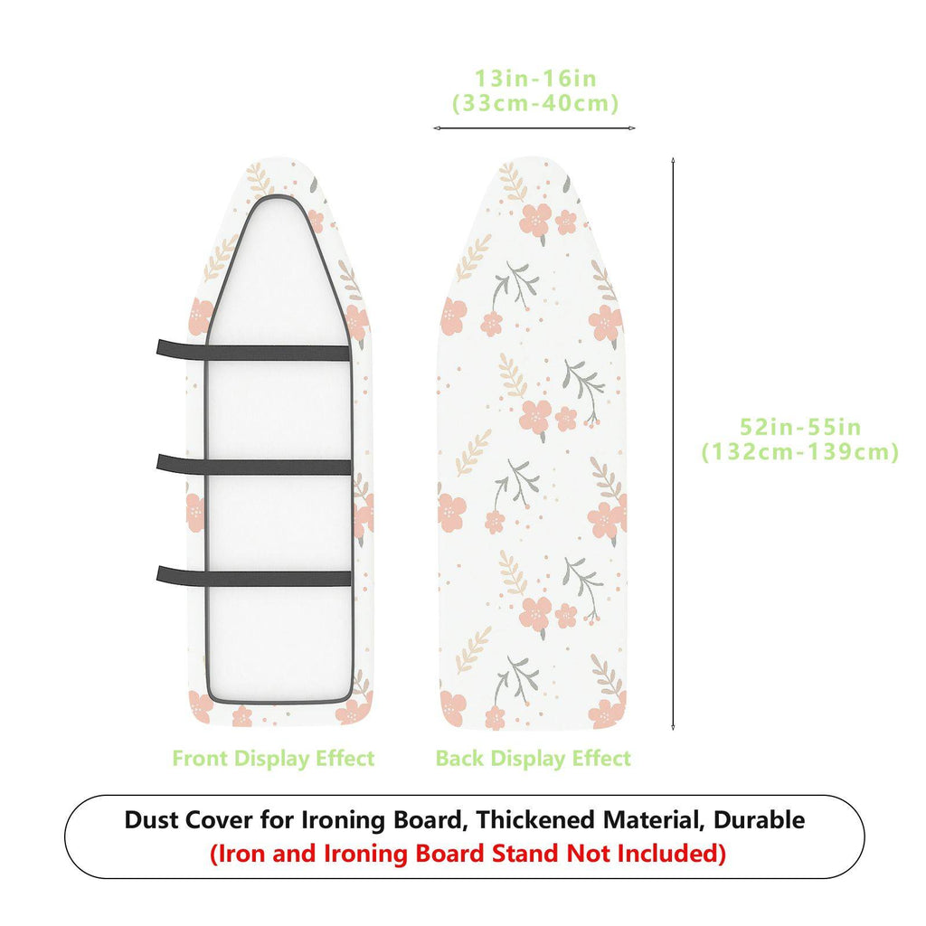 1-Piece Floral Pattern Pink Flower Beige Leaf  Ironing Board Cover, Universal Size, Without Board