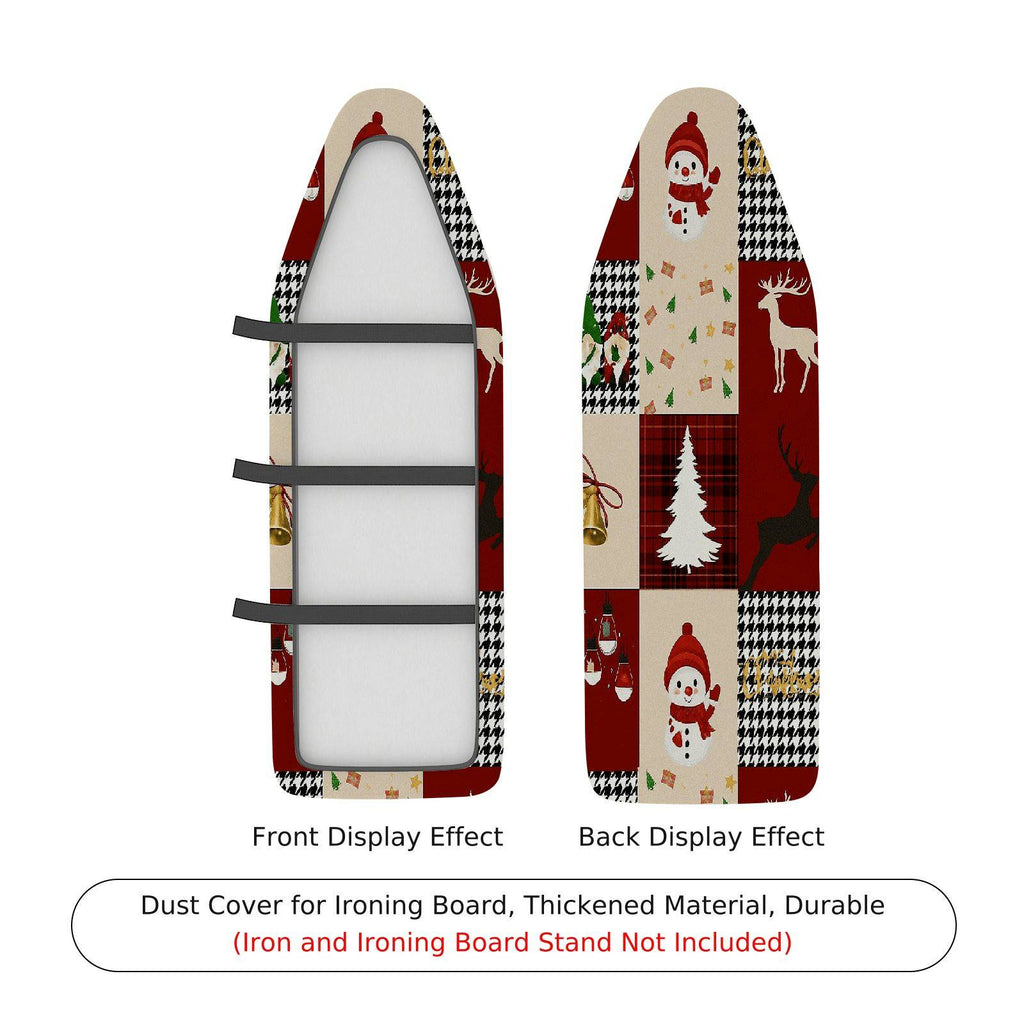 1-Piece Christmas Snowman Reindeer Plaid  Ironing Board Cover, Universal Size, Without Board