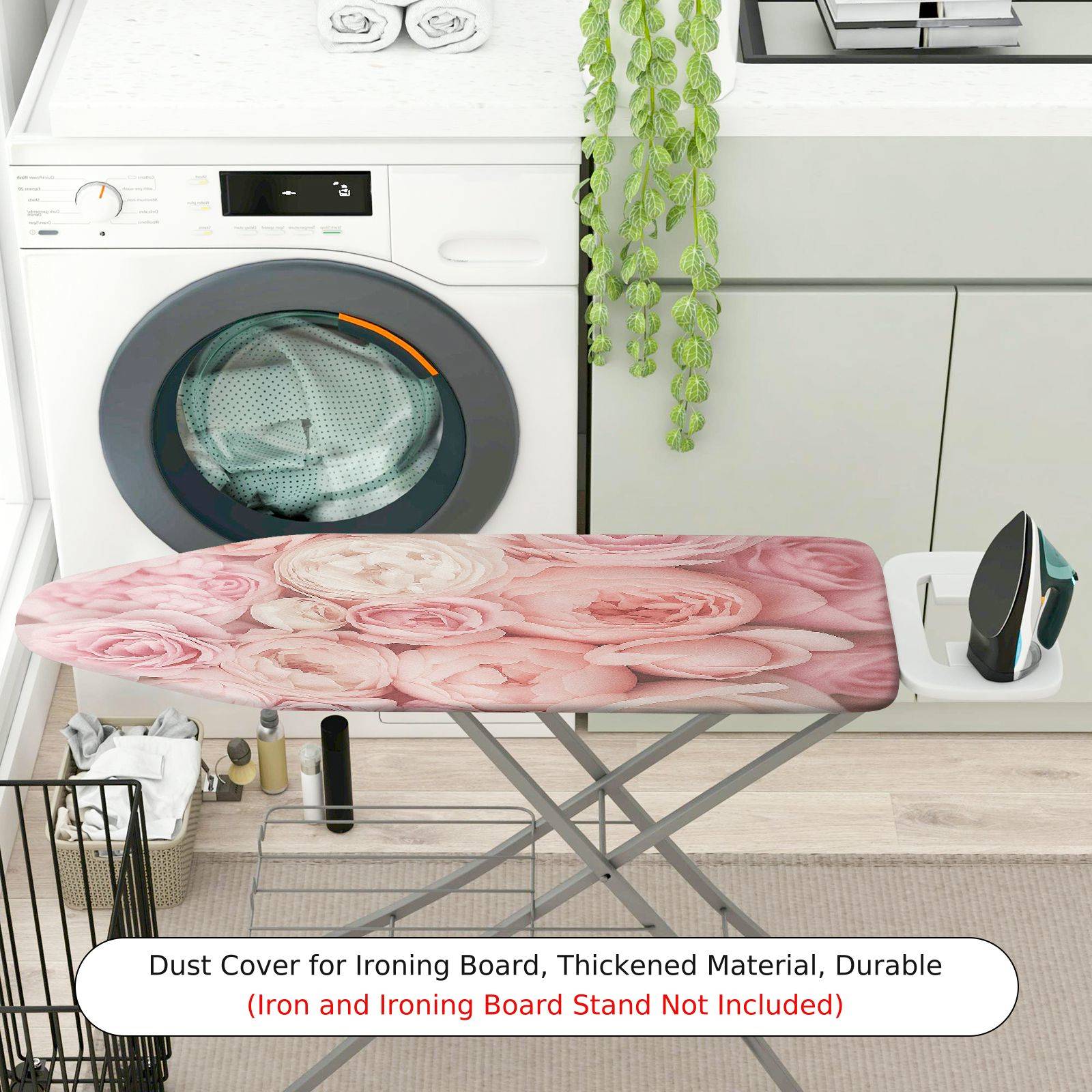 1-Piece Floral Pink White  Ironing Board Cover, Universal Size, Without Board