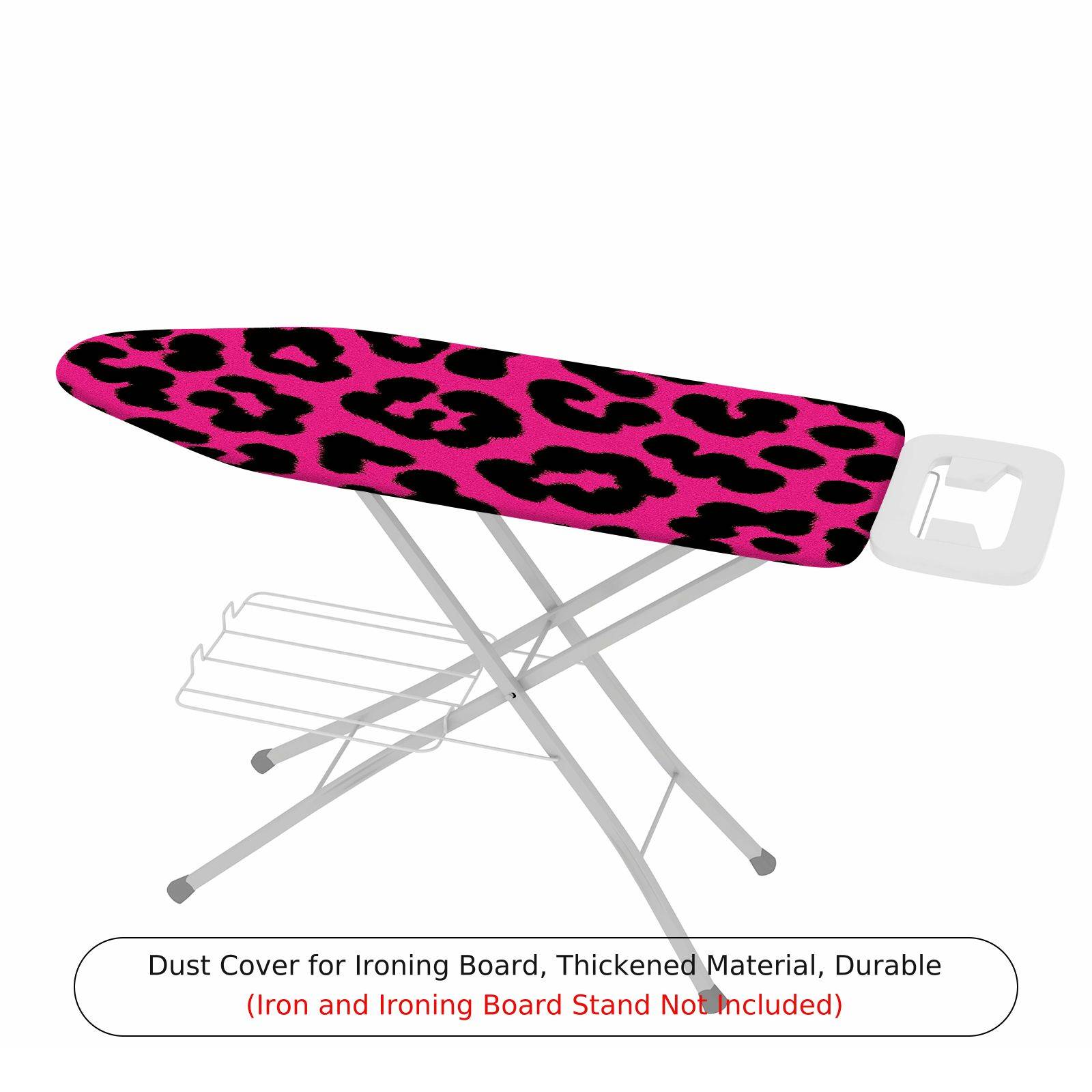 1-Piece Leopard Print Pink Black  Ironing Board Cover, Universal Size, Without Board