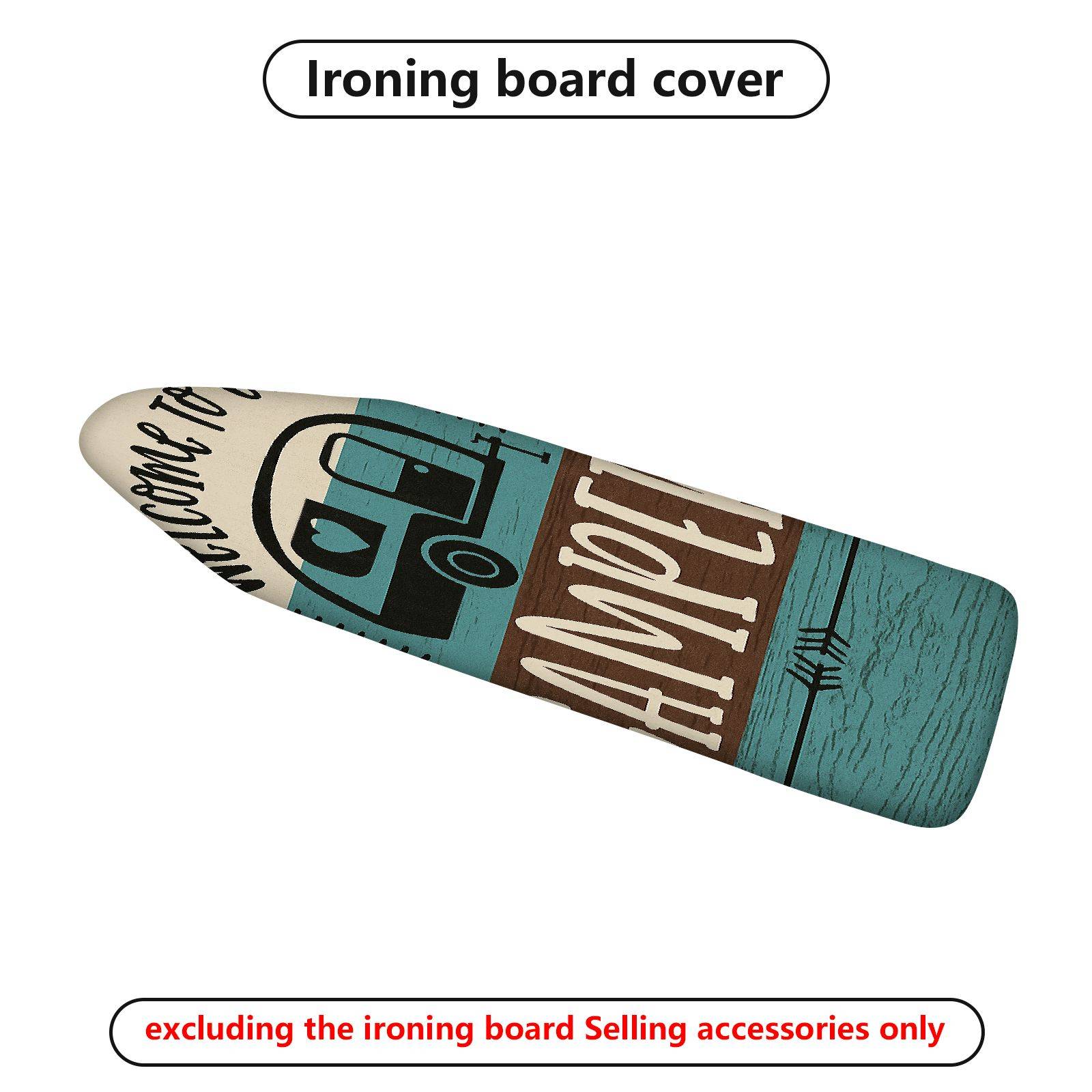 1-Piece Camper Retro Travel Adventure  Ironing Board Cover, Universal Size, Without Board