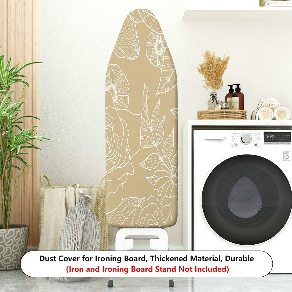 1-Piece Floral Beige Modern  Ironing Board Cover, Universal Size, Without Board