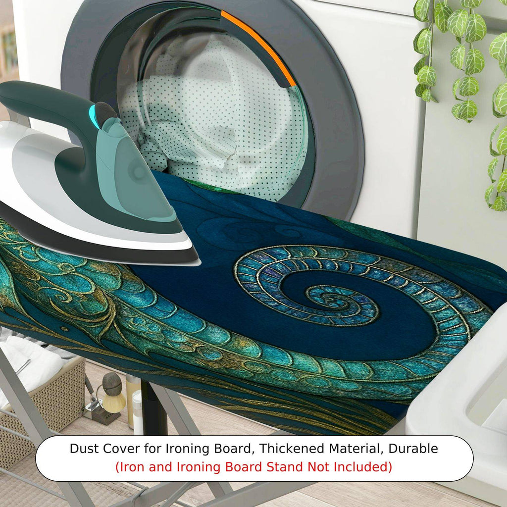 1-Piece Dragon Ocean Blue  Ironing Board Cover, Universal Size, Without Board