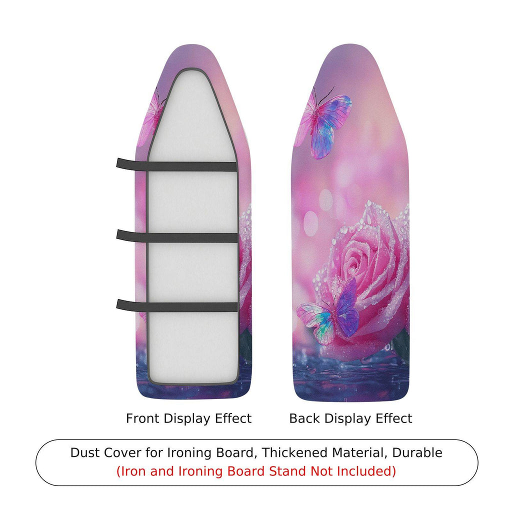 1-Piece Rose Butterfly Pink  Ironing Board Cover, Universal Size, Without Board