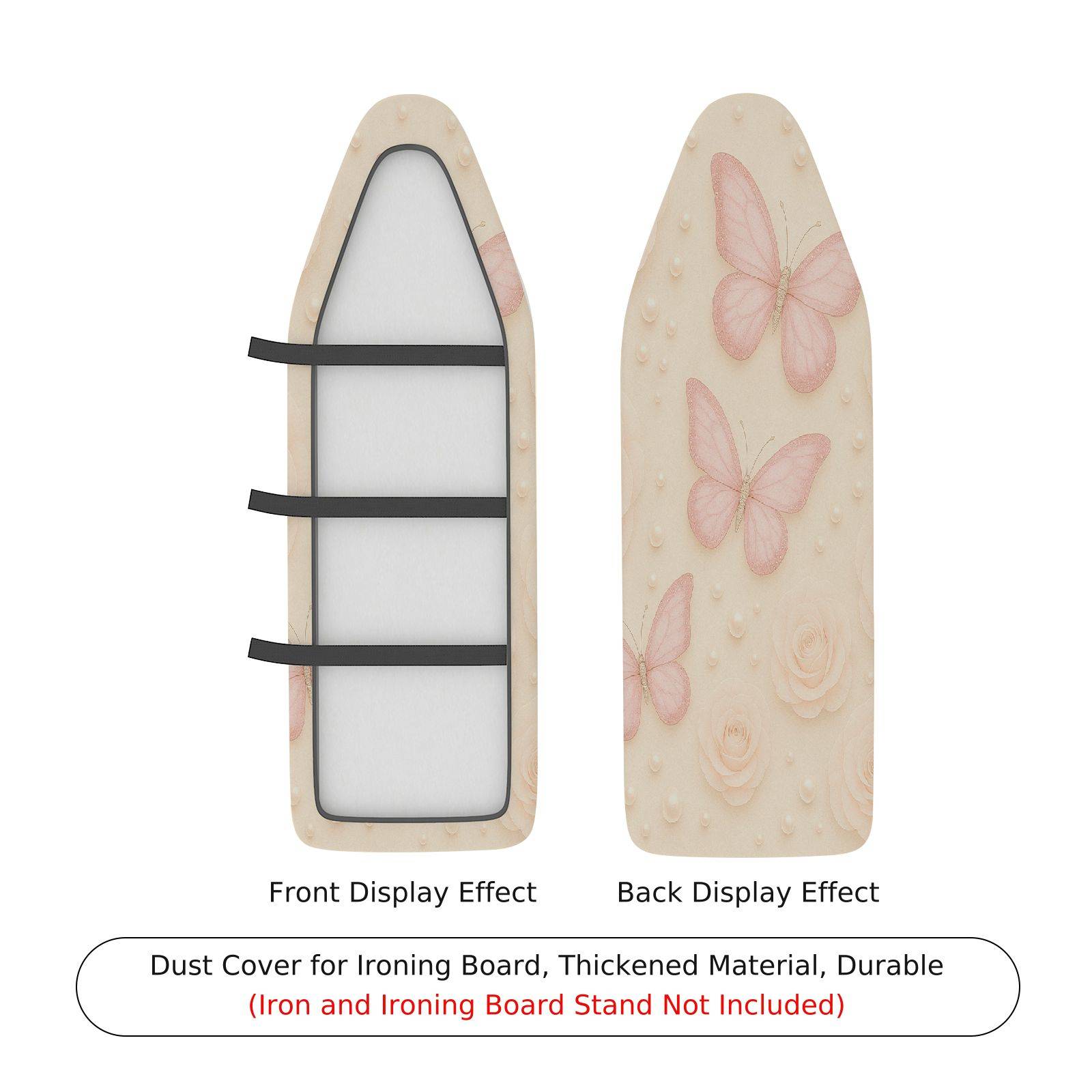 1-Piece Butterfly Floral Pink  Ironing Board Cover, Universal Size, Without Board
