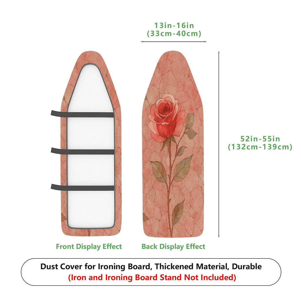 1-Piece Pink Rose Floral Print  Ironing Board Cover, Universal Size, Without Board