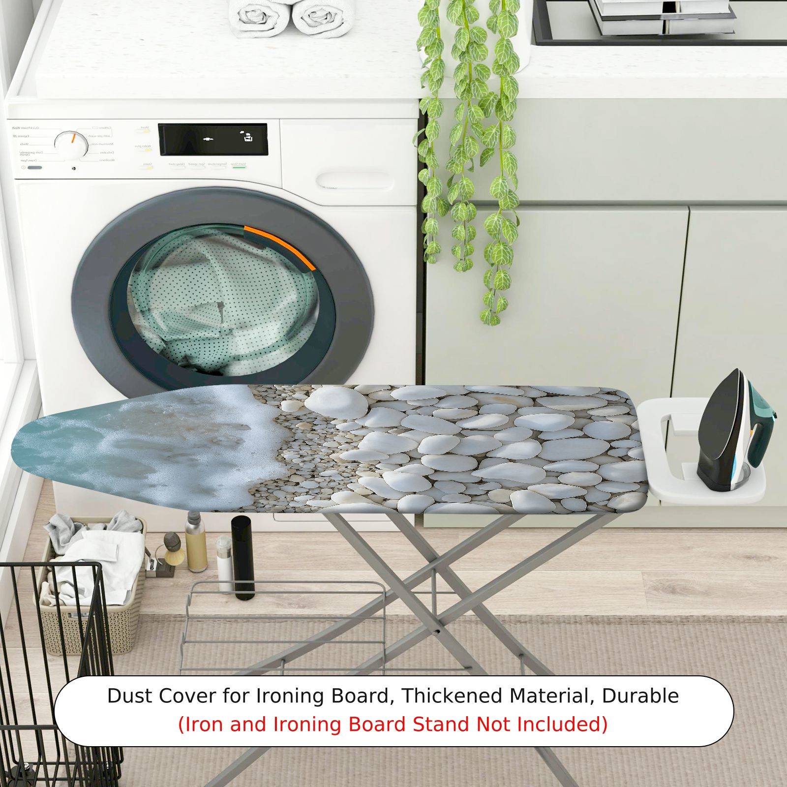 1-Piece Pebbles Ocean Beach  Ironing Board Cover, Universal Size, Without Board