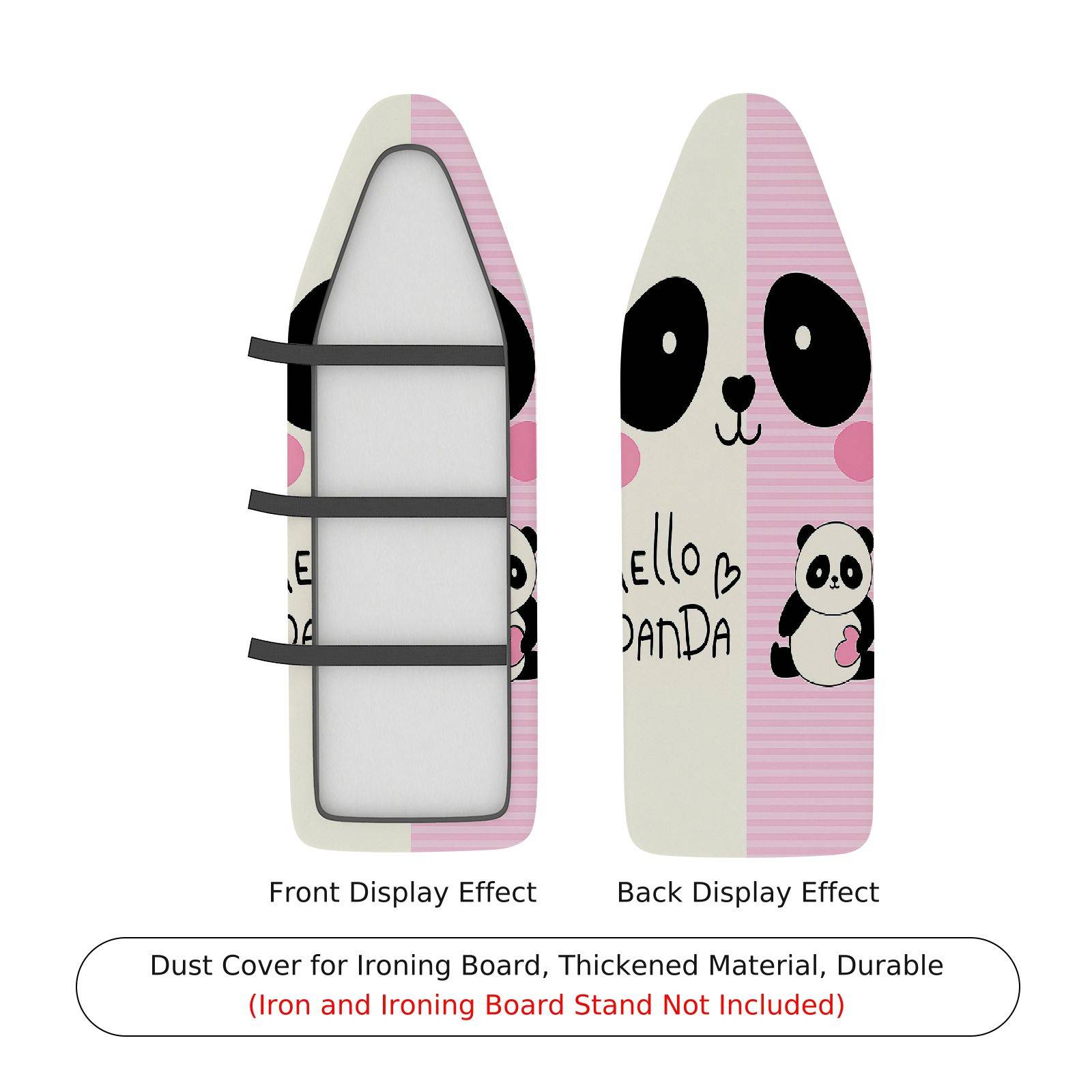 1-Piece Panda Pink Cute  Ironing Board Cover, Universal Size, Without Board