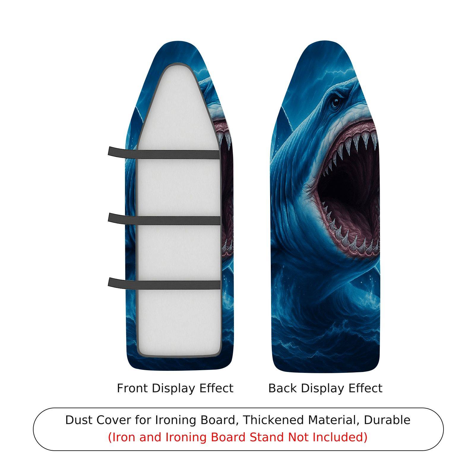 1-Piece Shark Ocean Art Cool  Ironing Board Cover, Universal Size, Without Board