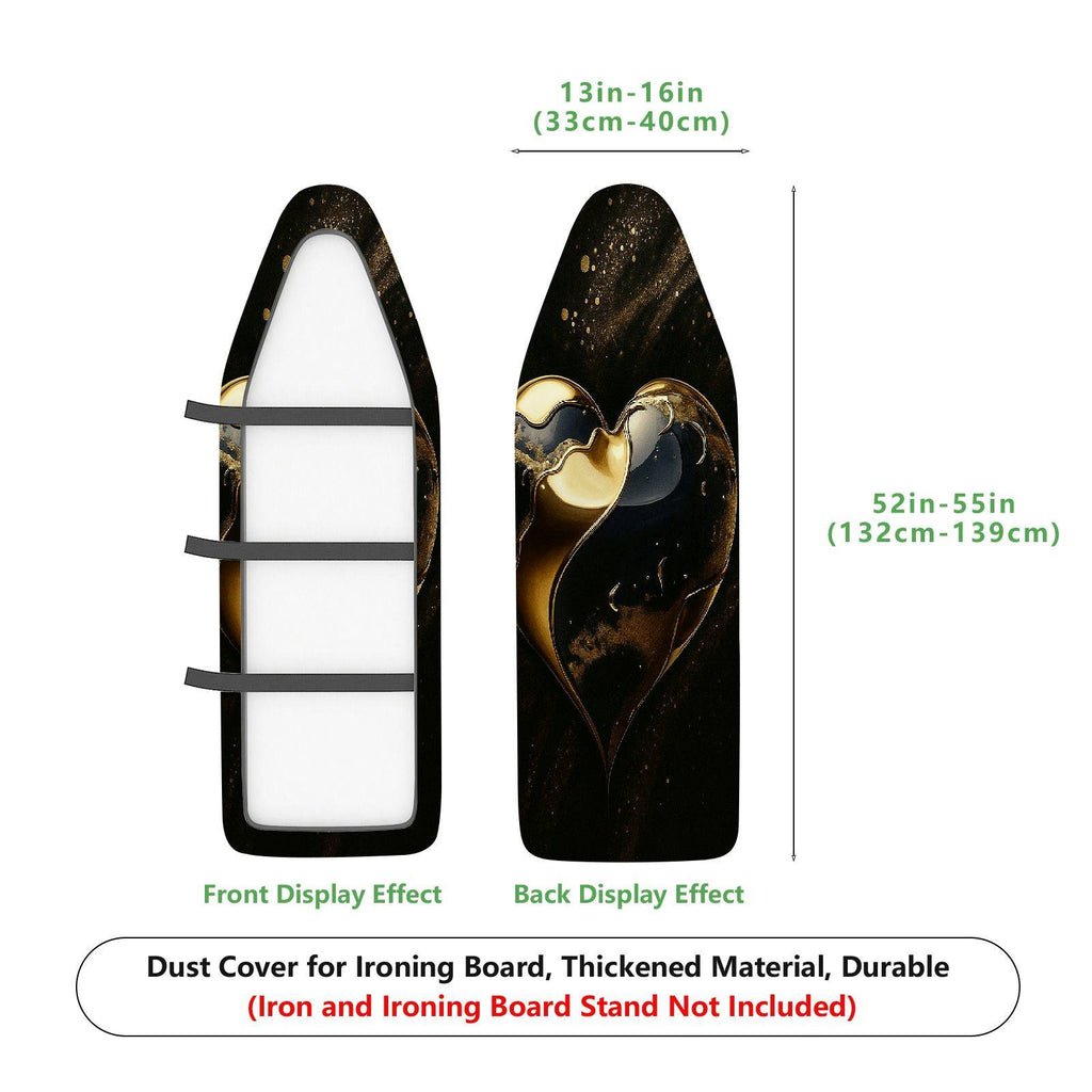 1-Piece Abstract Art Gold Black Luxury  Ironing Board Cover, Universal Size, Without Board