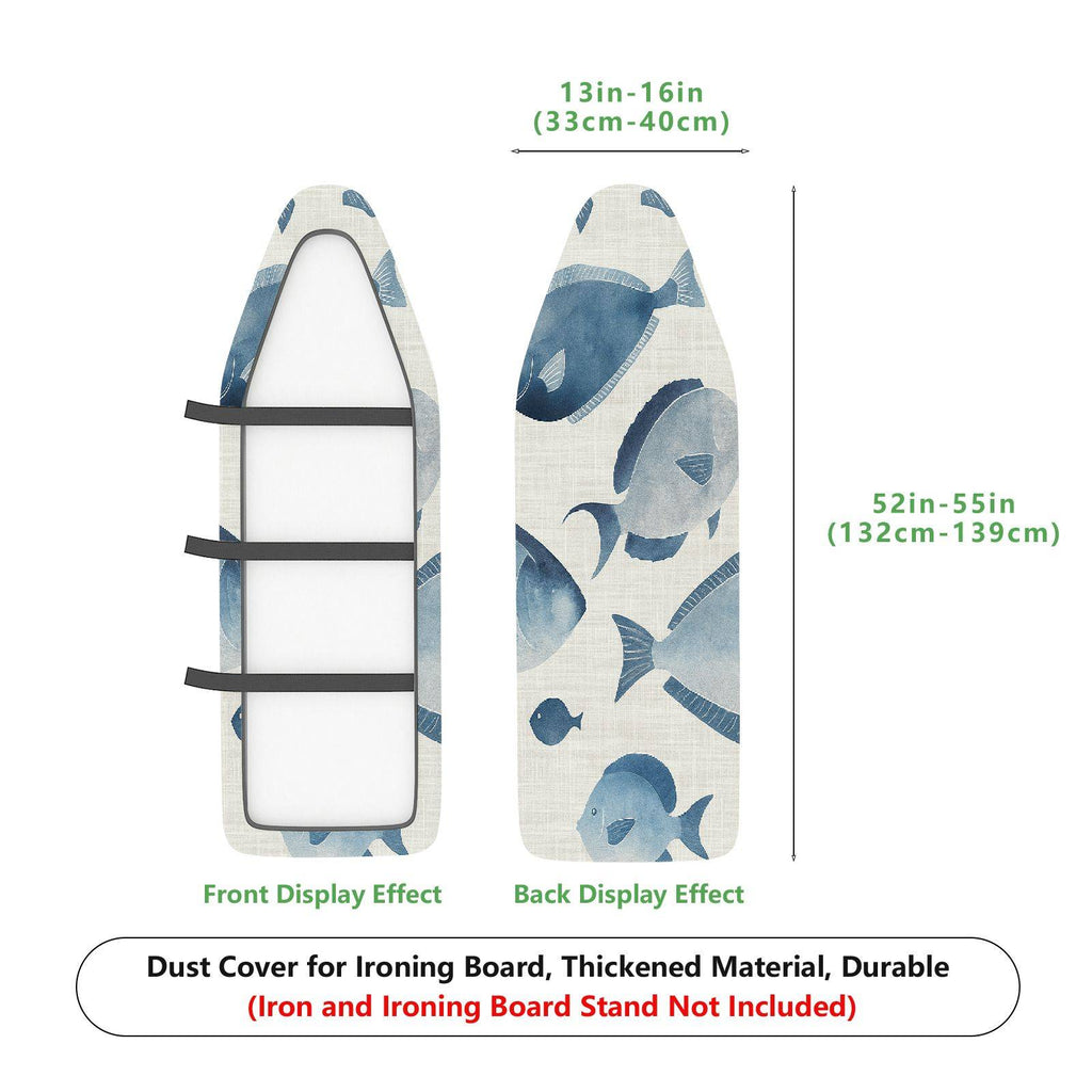 1-Piece Fish Ocean Blue  Ironing Board Cover, Universal Size, Without Board