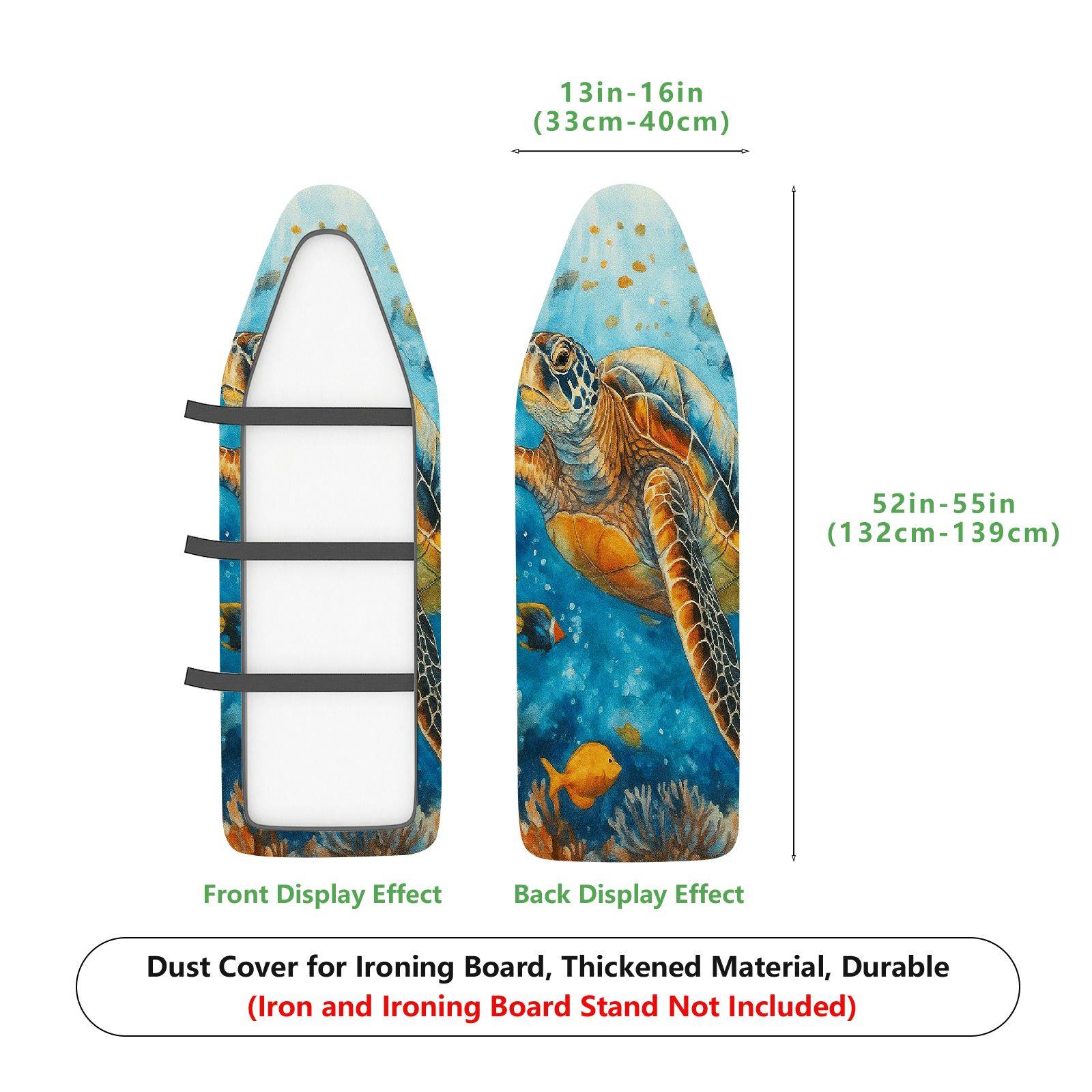 1-Piece Sea Turtle Ocean Marine Life  Ironing Board Cover, Universal Size, Without Board