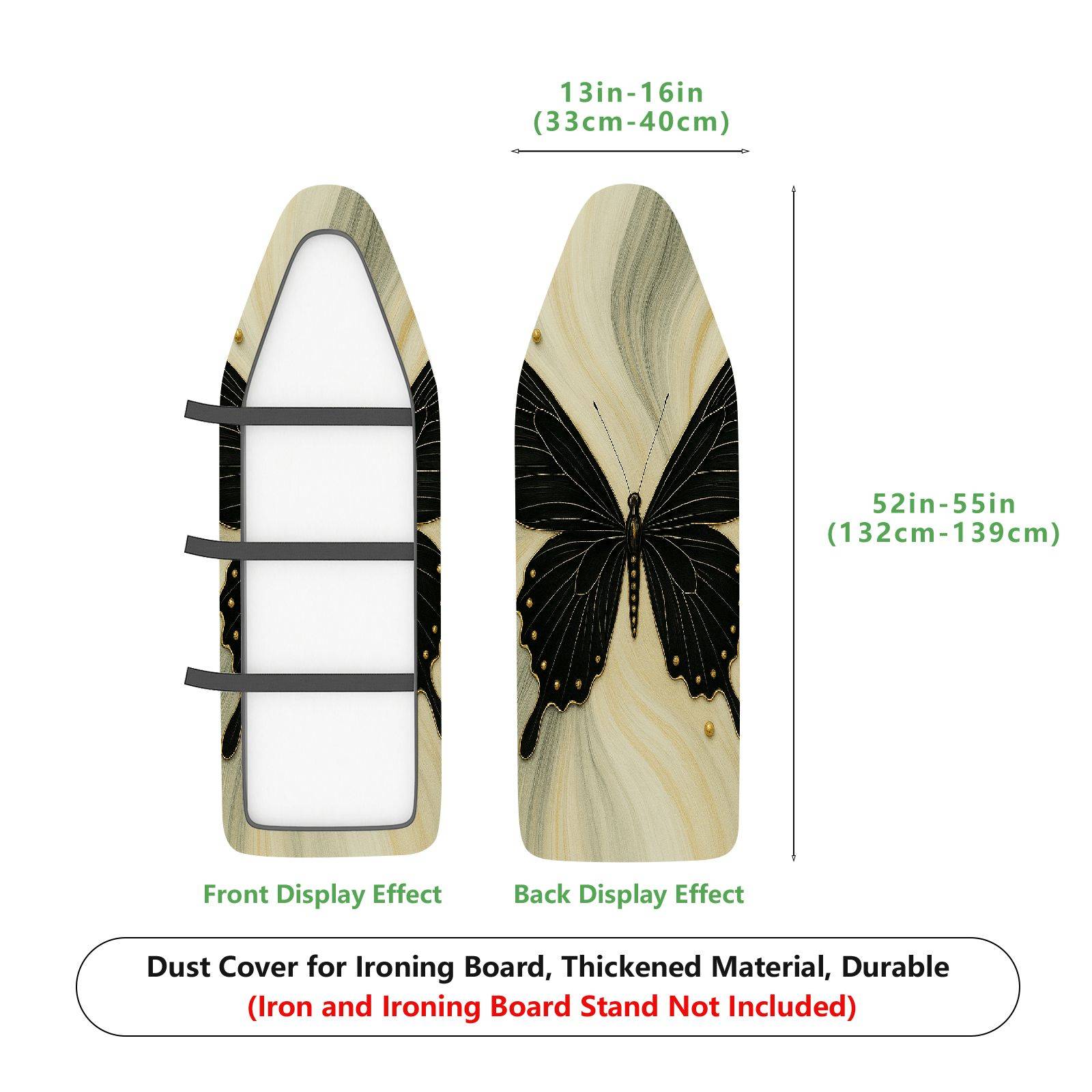 1-Piece Butterfly Elegant Abstract  Ironing Board Cover, Universal Size, Without Board