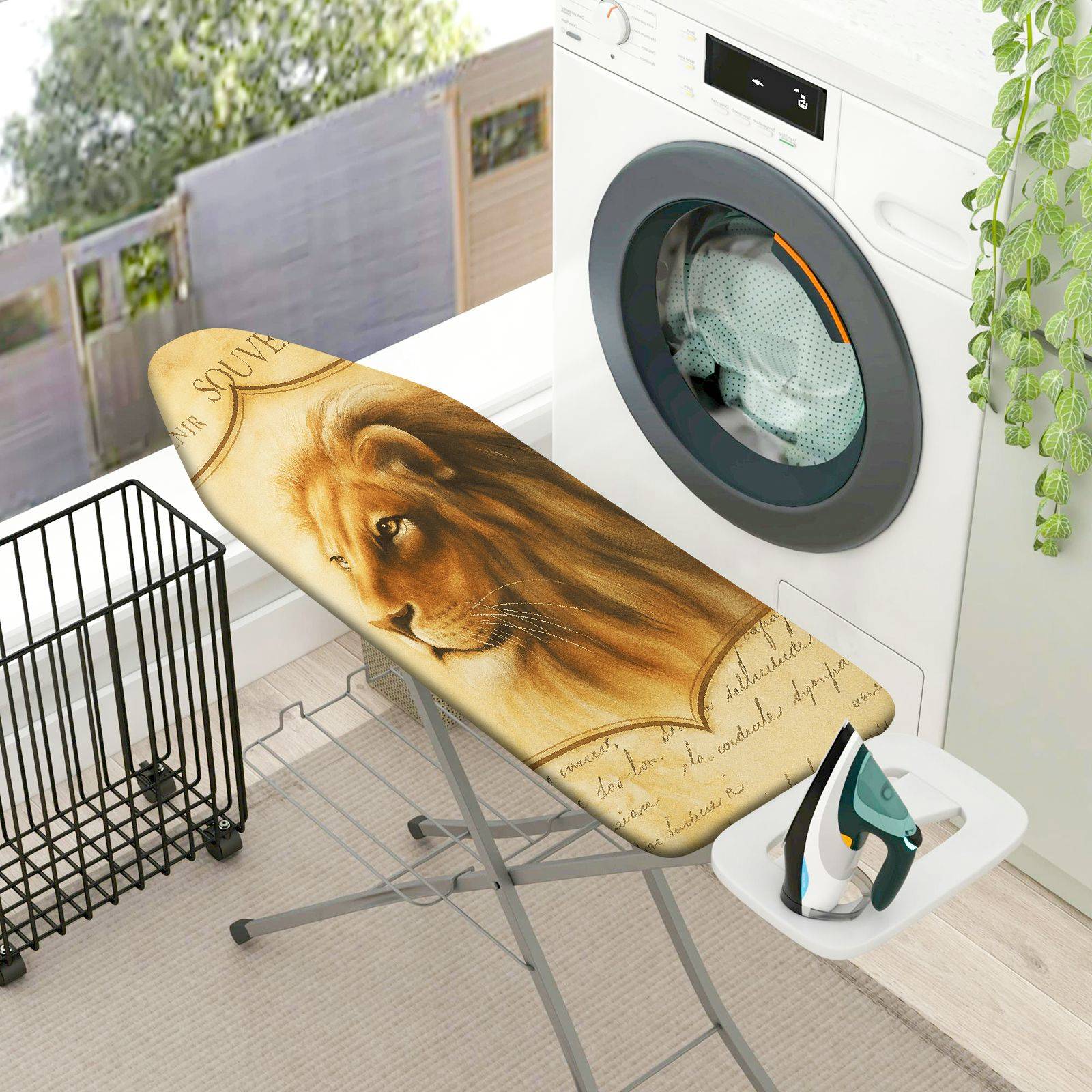 1-Piece Lion Animal Artistic  Ironing Board Cover, Universal Size, Without Board