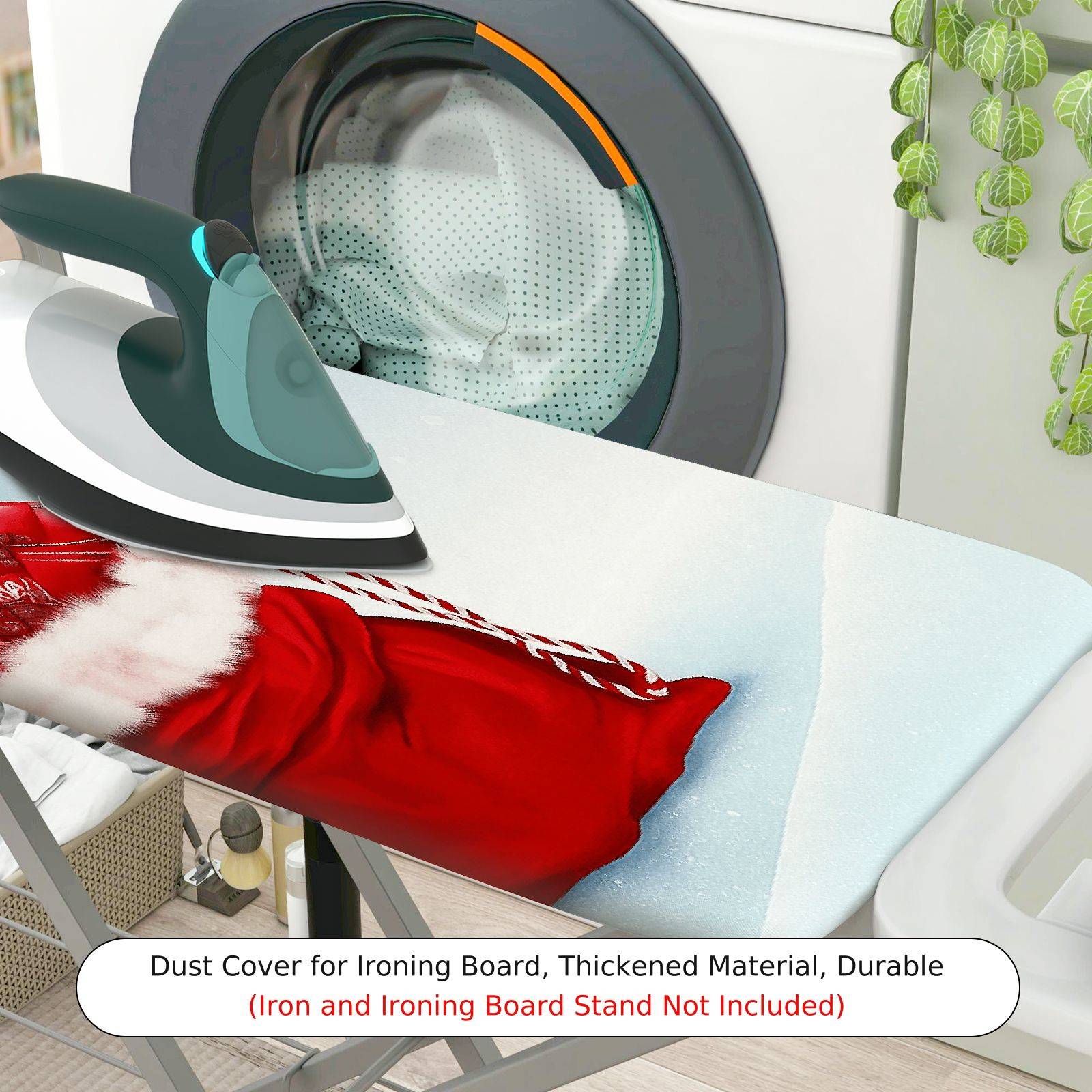 1-Piece Christmas Holiday Santa  Ironing Board Cover, Universal Size, Without Board