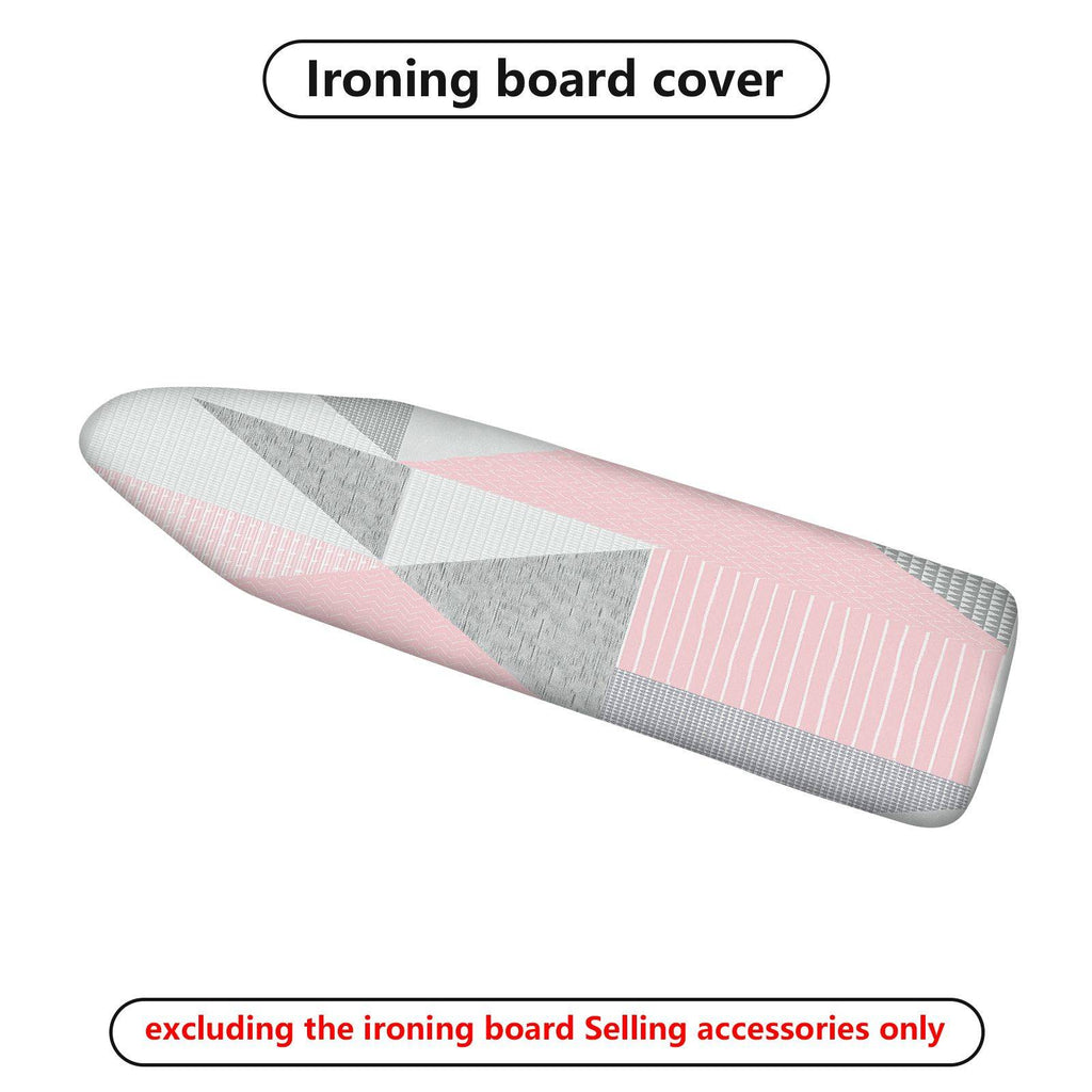 1-Piece Geometric Pink Grey  Ironing Board Cover, Universal Size, Without Board
