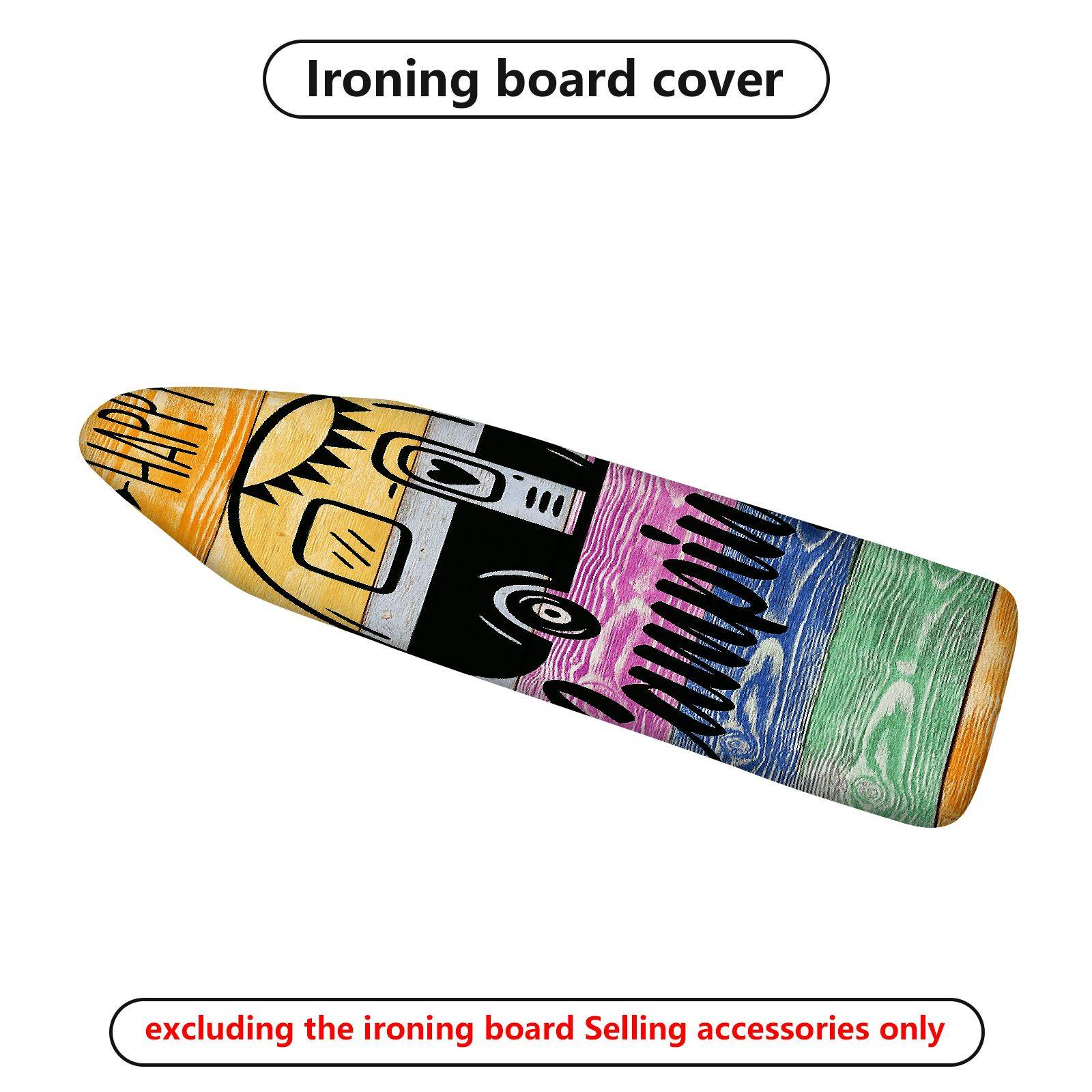 1-Piece Campers Retro Colorful  Ironing Board Cover, Universal Size, Without Board