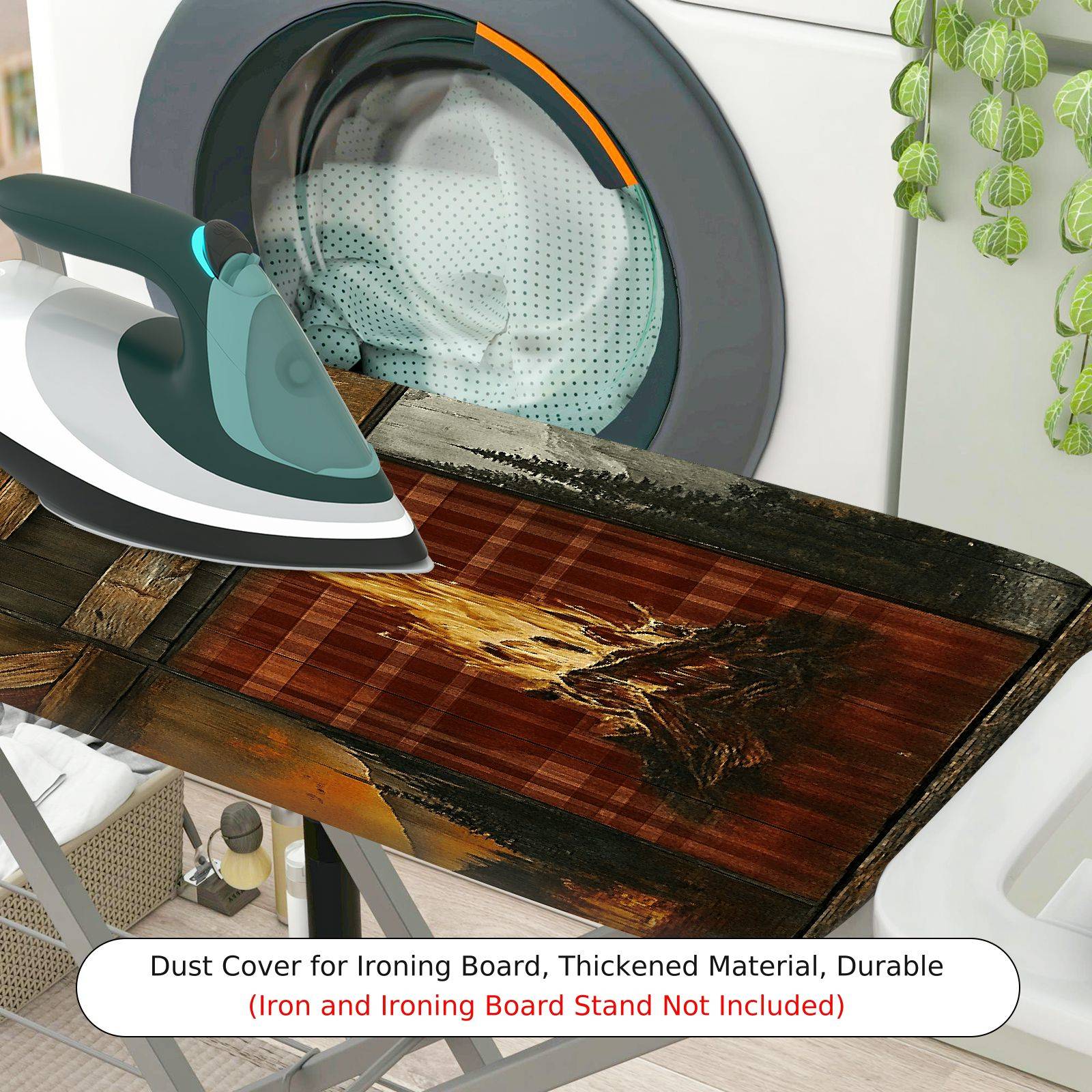 1-Piece Rustic Woodland Abstract  Ironing Board Cover, Universal Size, Without Board
