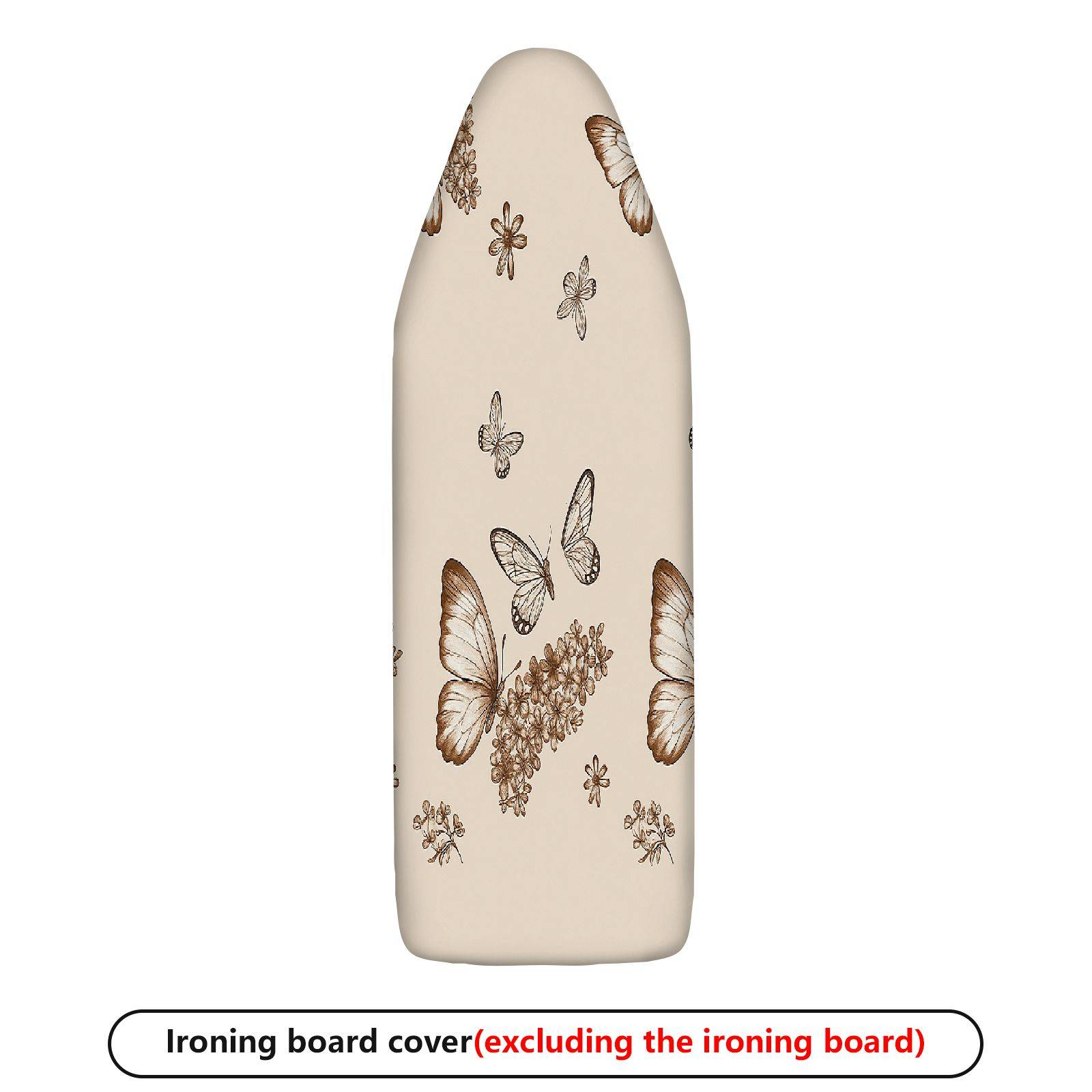 1-Piece Butterflies Flowers Pattern Beige  Ironing Board Cover, Universal Size, Without Board