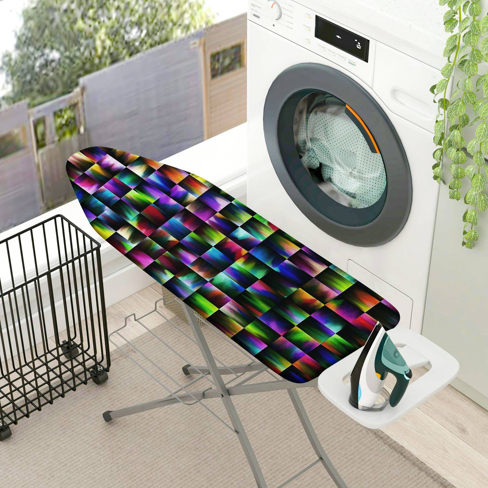 1-Piece Colorful Pattern Abstract Mosaic  Ironing Board Cover, Universal Size, Without Board