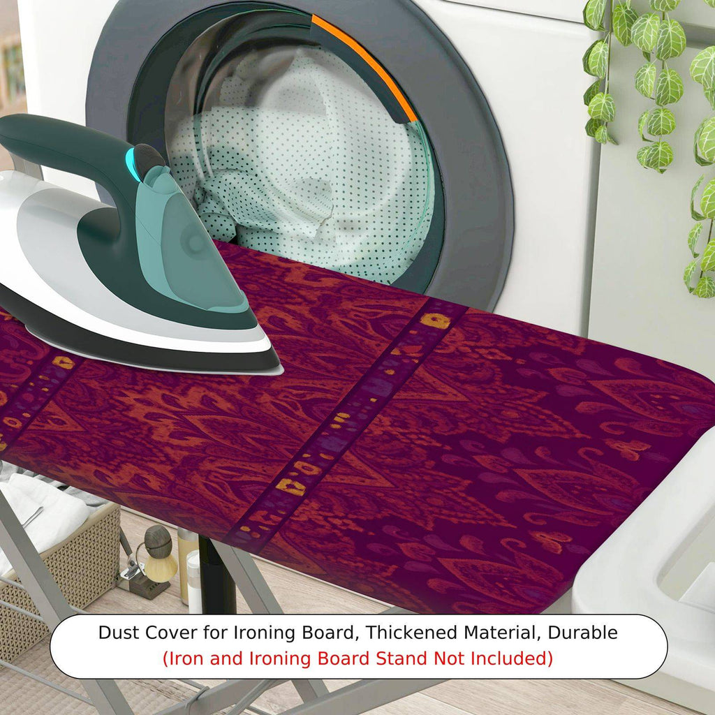 1-Piece Retro Geometric Red  Ironing Board Cover, Universal Size, Without Board