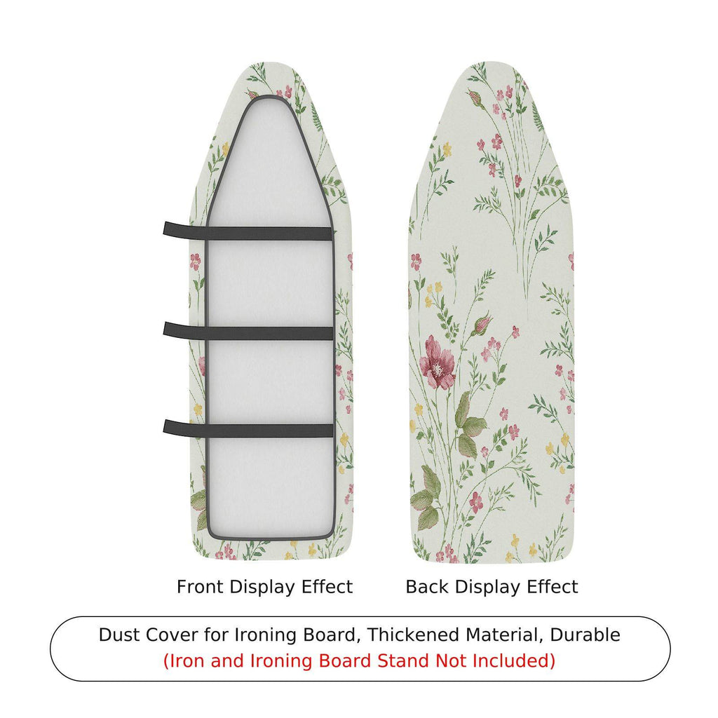 1-Piece Floral Green Pink Flower  Ironing Board Cover, Universal Size, Without Board