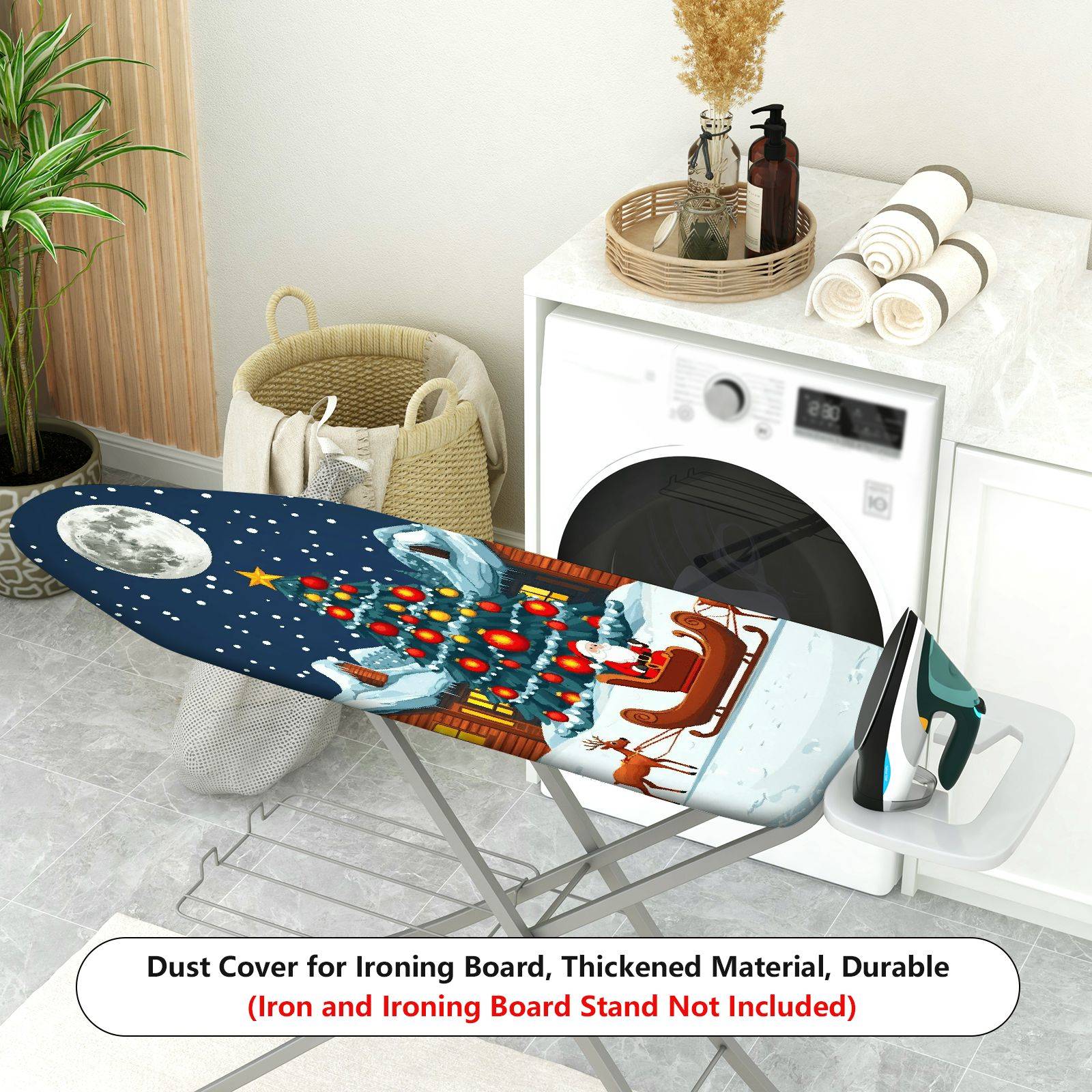 1-Piece Christmas Santa Moon  Ironing Board Cover, Universal Size, Without Board