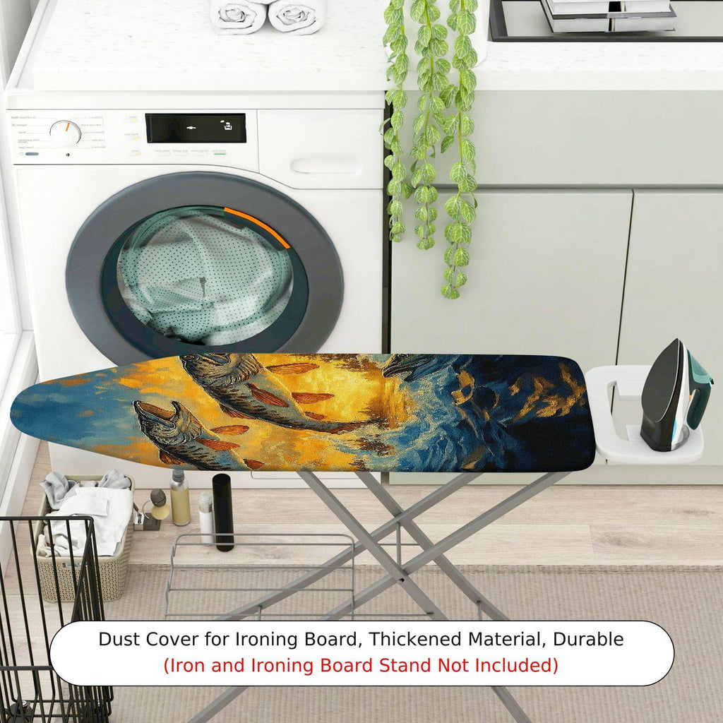 1-Piece Fish Ocean Blue  Ironing Board Cover, Universal Size, Without Board