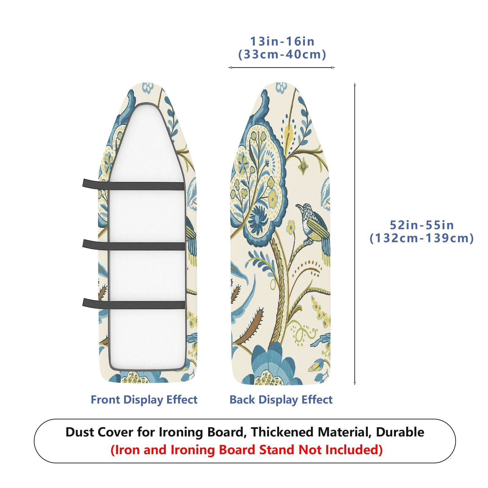 1-Piece Floral Animal Nature  Ironing Board Cover, Universal Size, Without Board