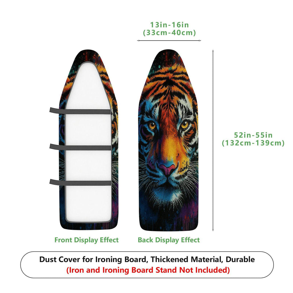 1-Piece Tiger Art Colorful Animal  Ironing Board Cover, Universal Size, Without Board