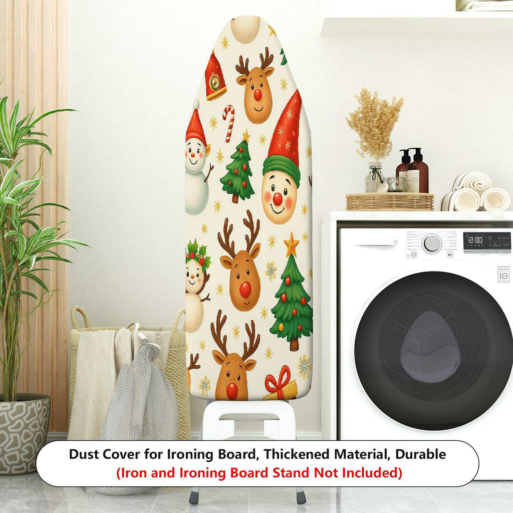 1-Piece Christmas Snowman Reindeer  Ironing Board Cover, Universal Size, Without Board