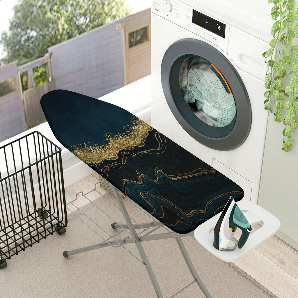 1-Piece Marble Gold Abstract Pattern  Ironing Board Cover, Universal Size, Without Board