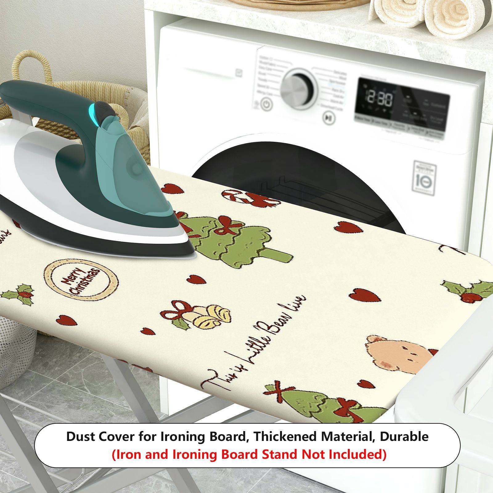1-Piece Christmas Tree Merry Christmas Bow  Ironing Board Cover, Universal Size, Without Board